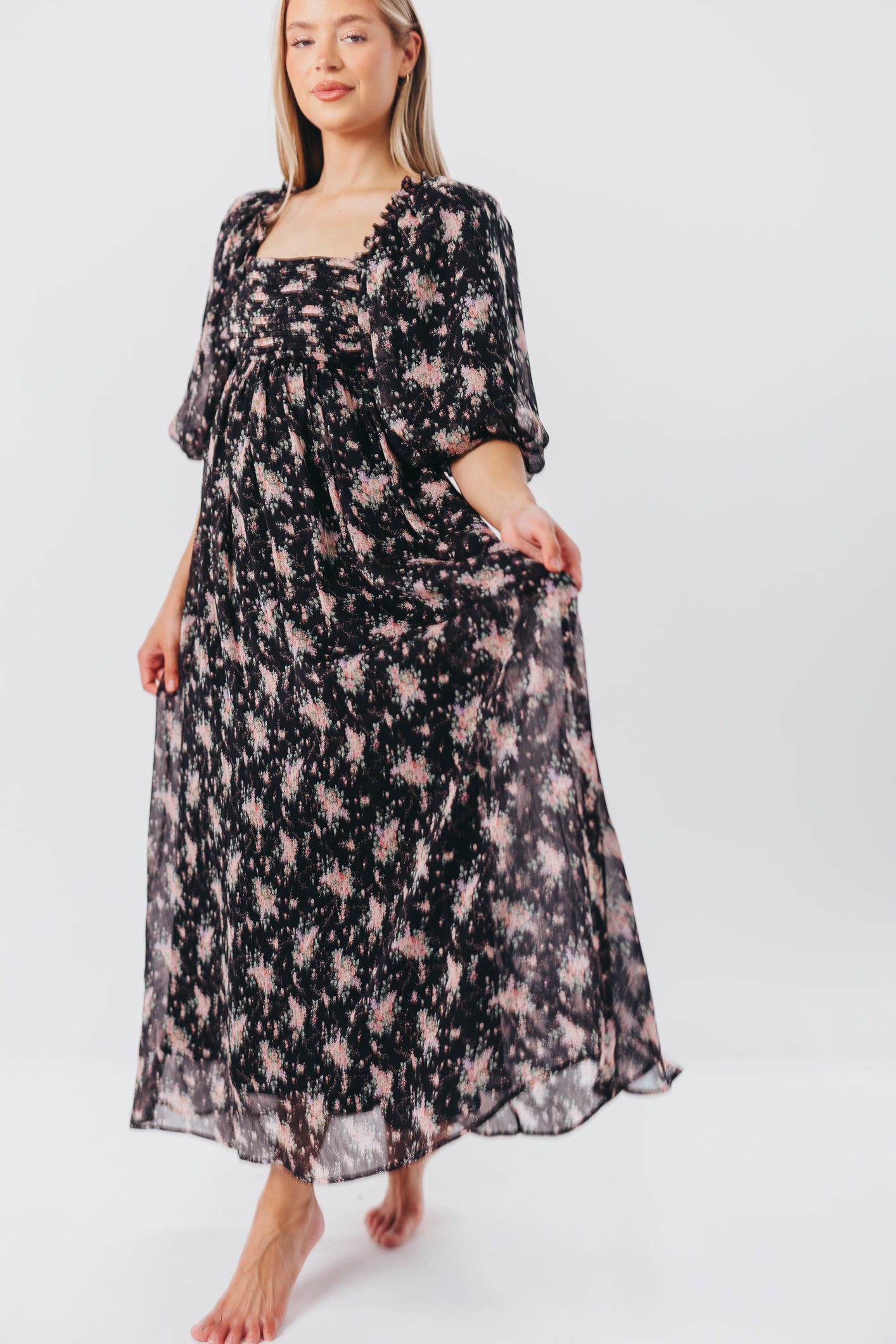 Melody Maxi Dress in Black - Bump Friendly & Inclusive Sizing (S-3XL) | Perfect for Maternity, Plus Size Women & Special Occasions