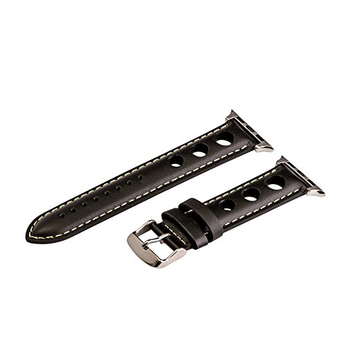38mm Black/Green Smooth 3 Hole Bands