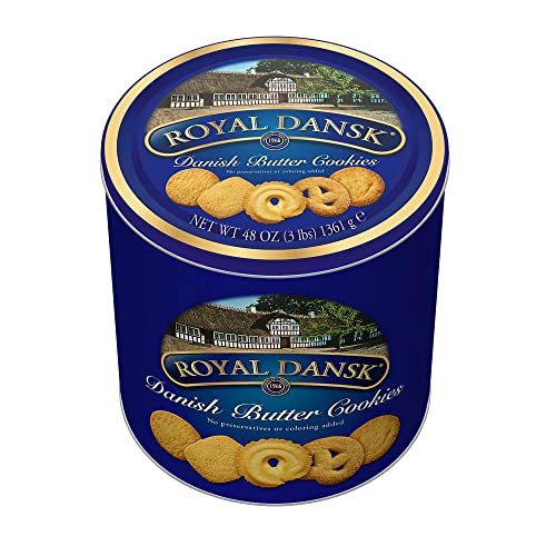 Premium Danish Butter Cookies in 3-Lb Tin | Authentic European Shortbread Biscuits | Perfect for Gifts, Tea Time & Holiday Treats