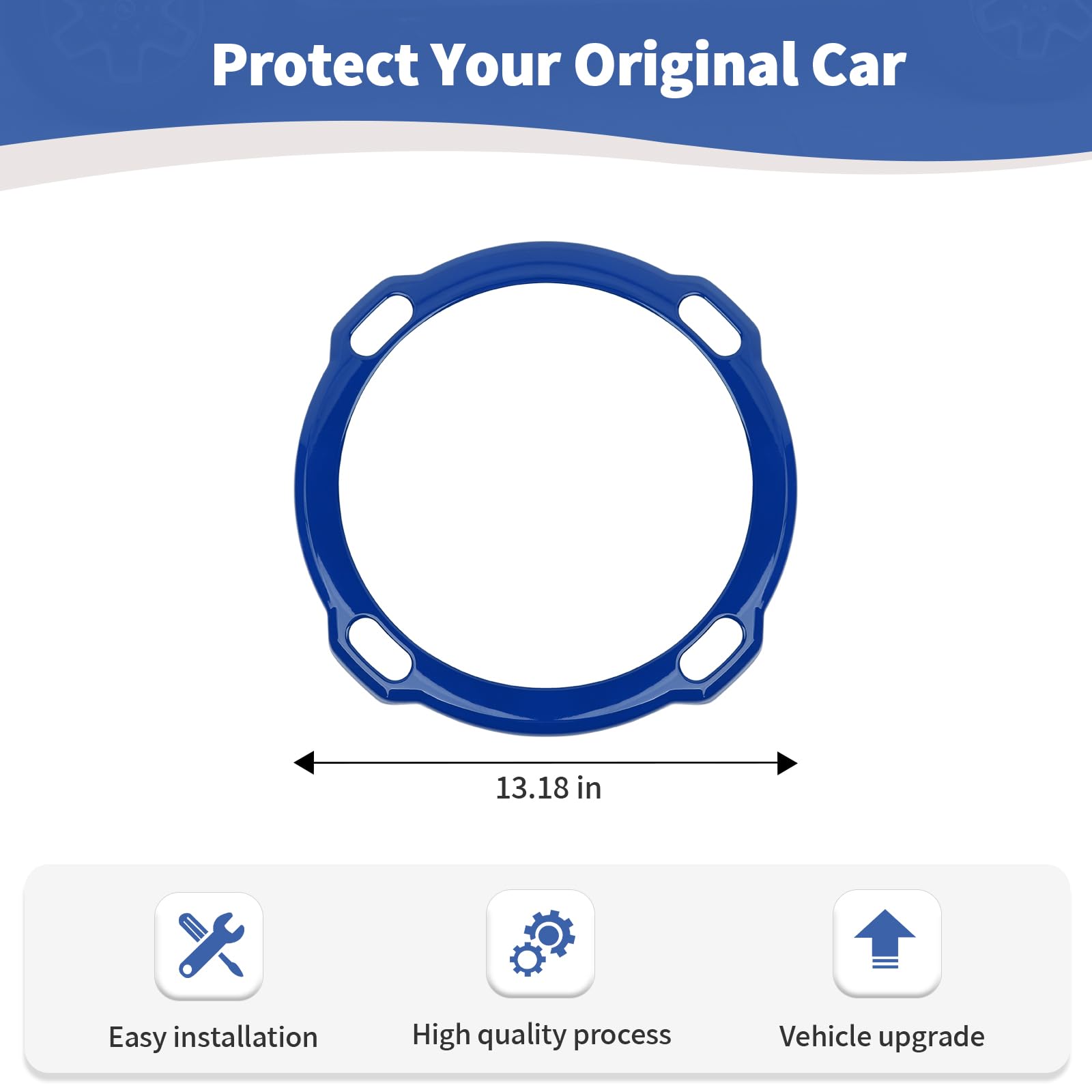 Jeep Wrangler JL Rubicon 2018-2023 RT-TCZ Blue Trunk Speaker Cover Trim Ring | Interior Accessories Upgrade | Perfect for Off-Road Adventures & Car Audio Customization