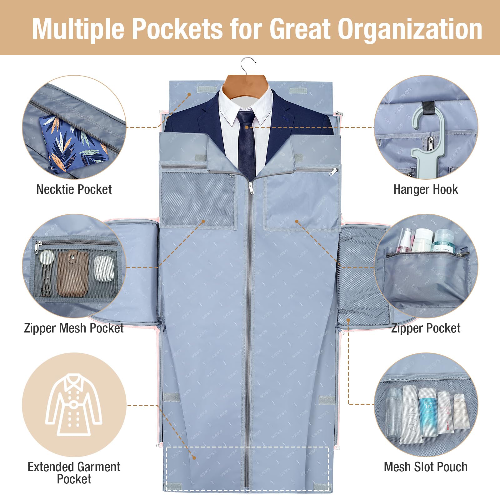 Convertible Rolling Garment Bag with Wheels & Shoe Compartment - Carry On Suitcase Trolley for Business Travel, Wedding & Weekend Trips | Durable Pink Travel Luggage for Airplanes, Hotels & Commuting