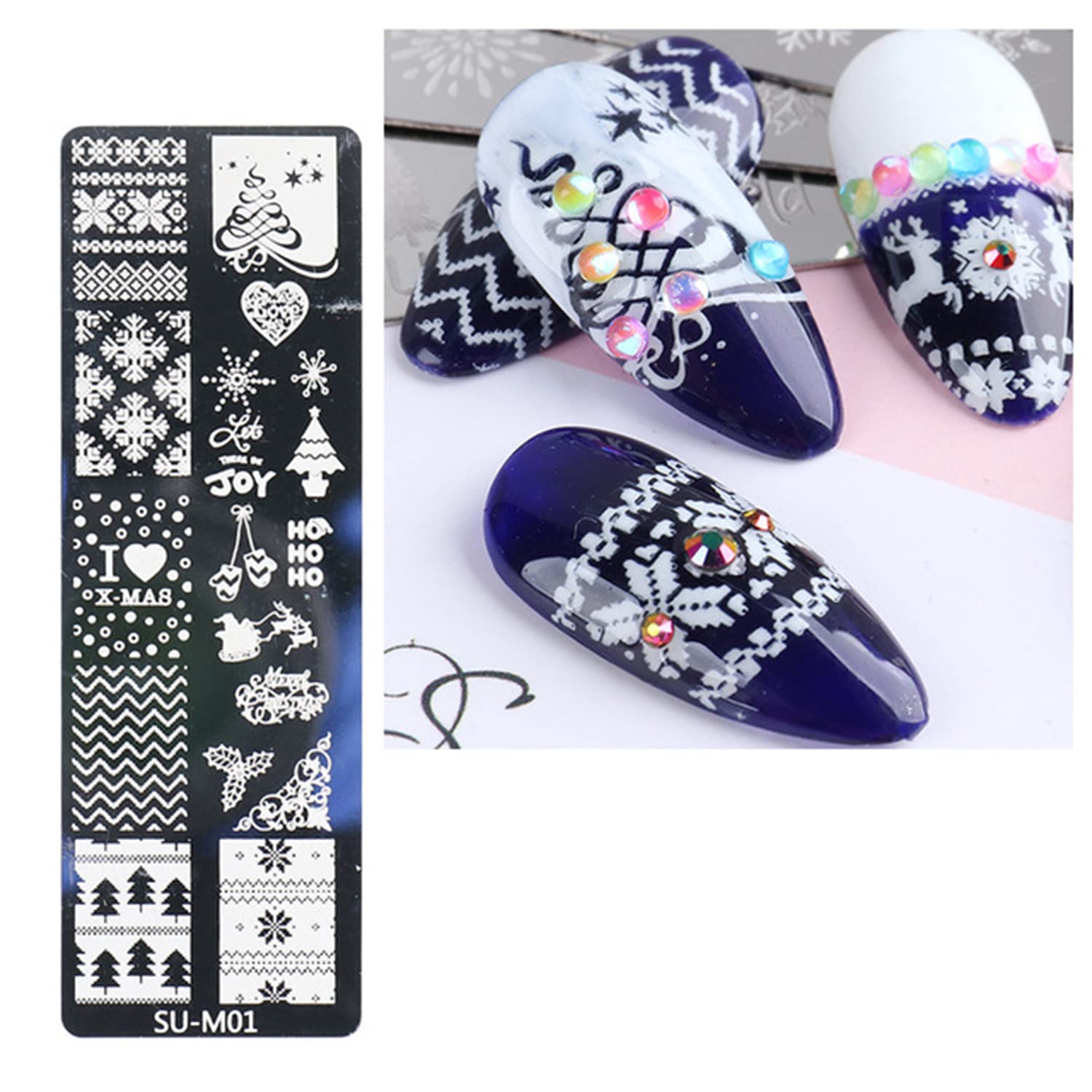 **6-Piece Christmas Nail Stamping Plate Set - DANNEASY Nail Art Stencils & Templates with Stamper & Scraper for Holiday Manicure Designs (Chic Series) | Perfect for DIY Nail Art, Holiday Parties & Festive Gift Giving**