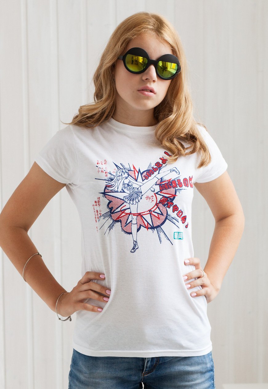 Japanese Anime T-Shirt - Asaoka High Kick Kawaii Manga Graphic Tee for Women | Casual Streetwear & Cosplay Outfit