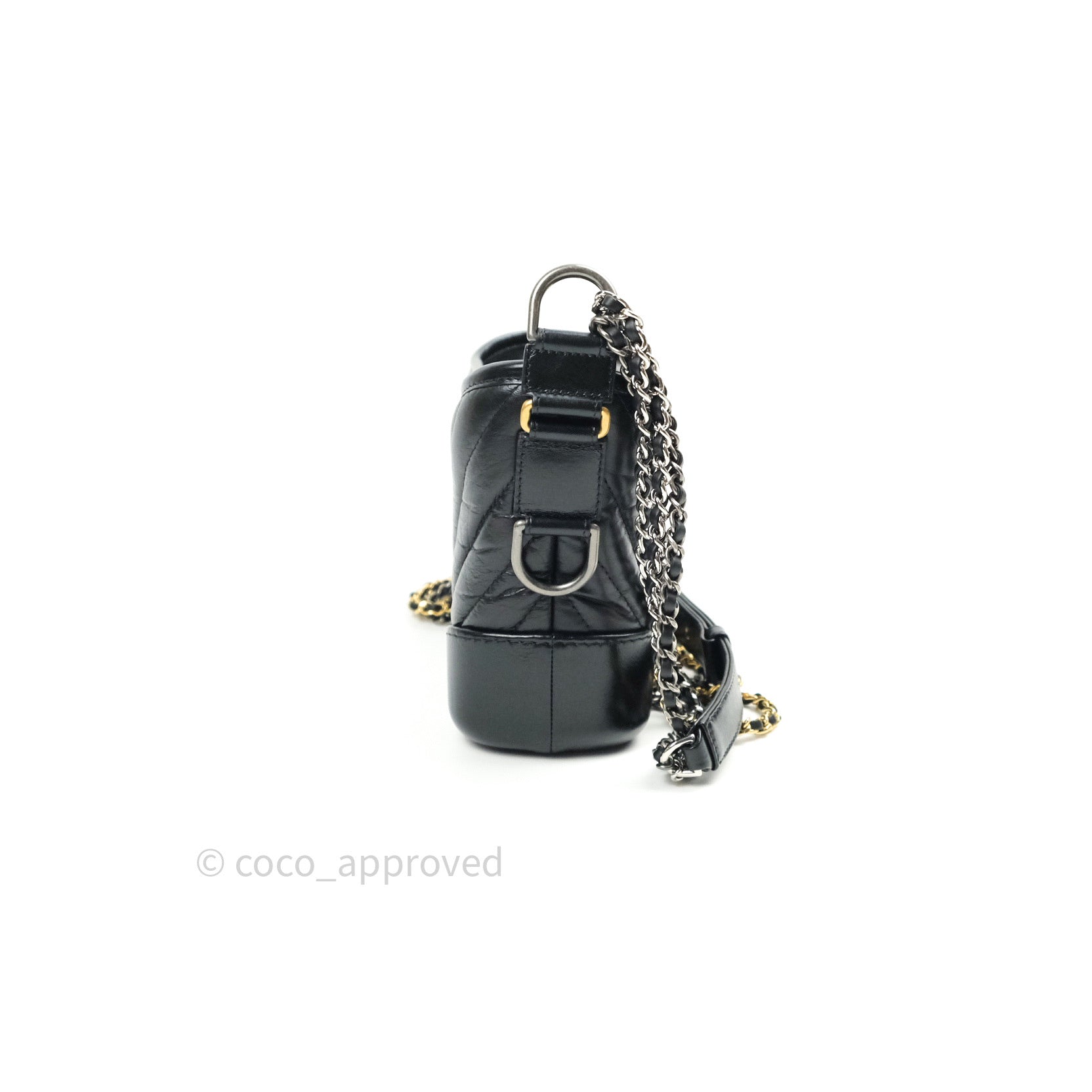 Chanel Small Chevron Gabrielle Hobo Bag in Black Calfskin with Mixed Hardware - Perfect for Everyday Use, Work, and Special Occasions