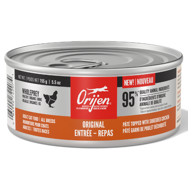 Orijen Original Entrée Grain-Free Canned Cat Food - High Protein Wet Cat Food for Adult Cats - Perfect for Indoor & Outdoor Cats at Mealtime