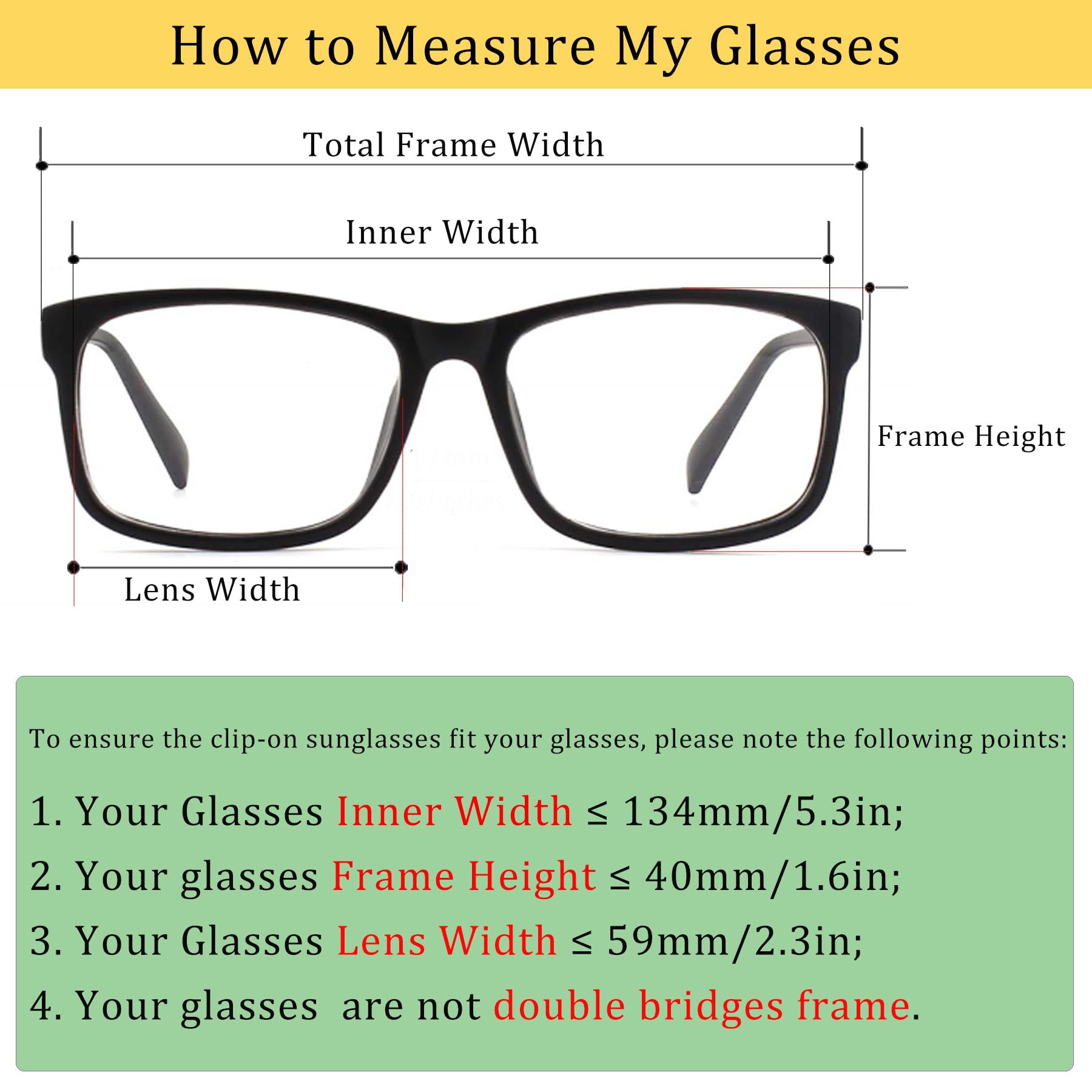 Polarized Clip-on Sunglasses for Men & Women - Anti-Glare UV Protection Driving Glasses - Fits Over Prescription Eyeglasses - Perfect for Driving, Fishing, and Outdoor Activities
