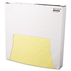 Bagcraft Grease-Resistant Paper Wraps and Liners - 12x12 Inch Yellow Food-Grade Sheets (1,000 Count per Box, 5 Boxes per Carton) - Perfect for Bakery, Deli, Fast Food & Takeout Packaging