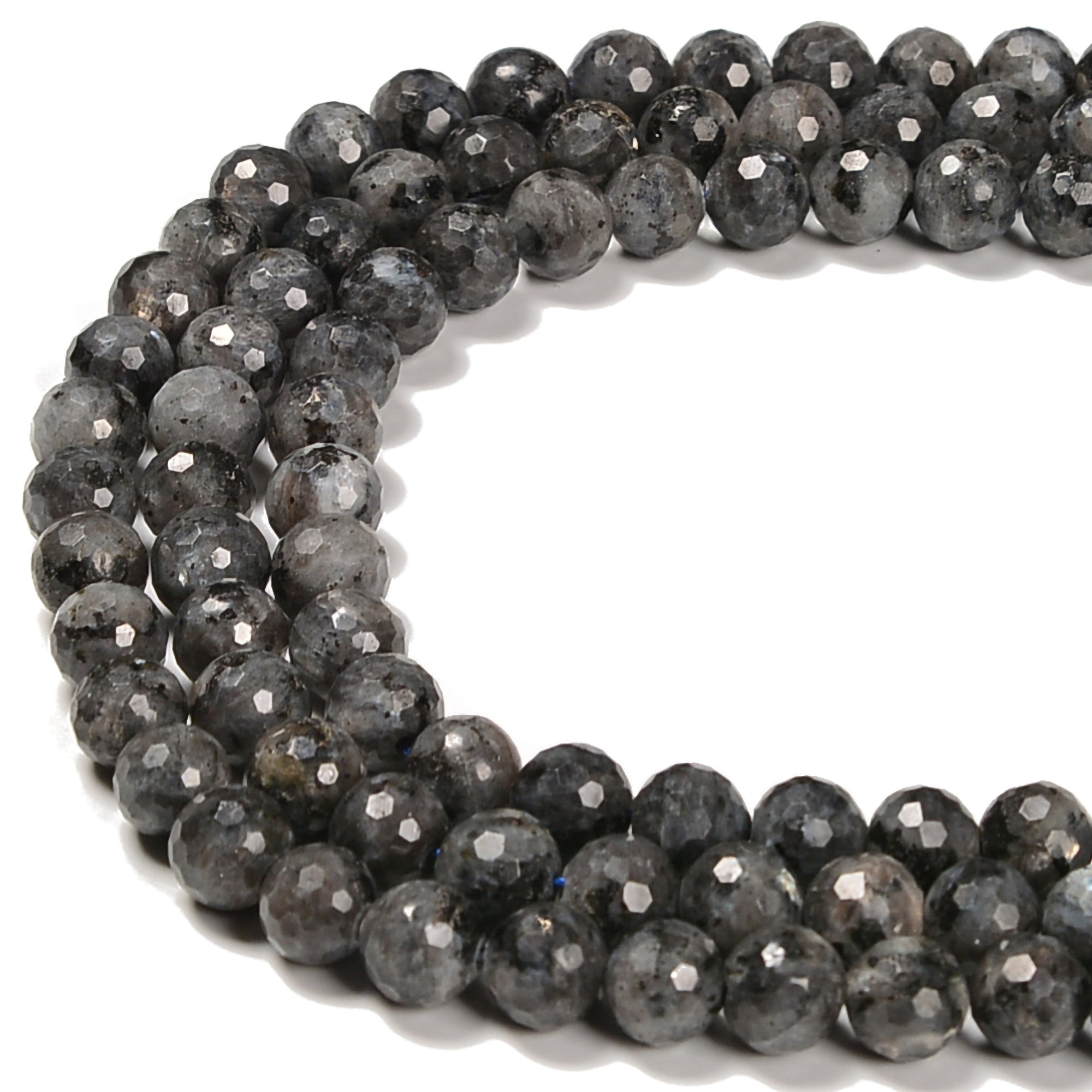 Premium Larvikite Labradorite Gemstone Beads - 6mm, 8mm, 10mm Faceted Round Beads - 15.5