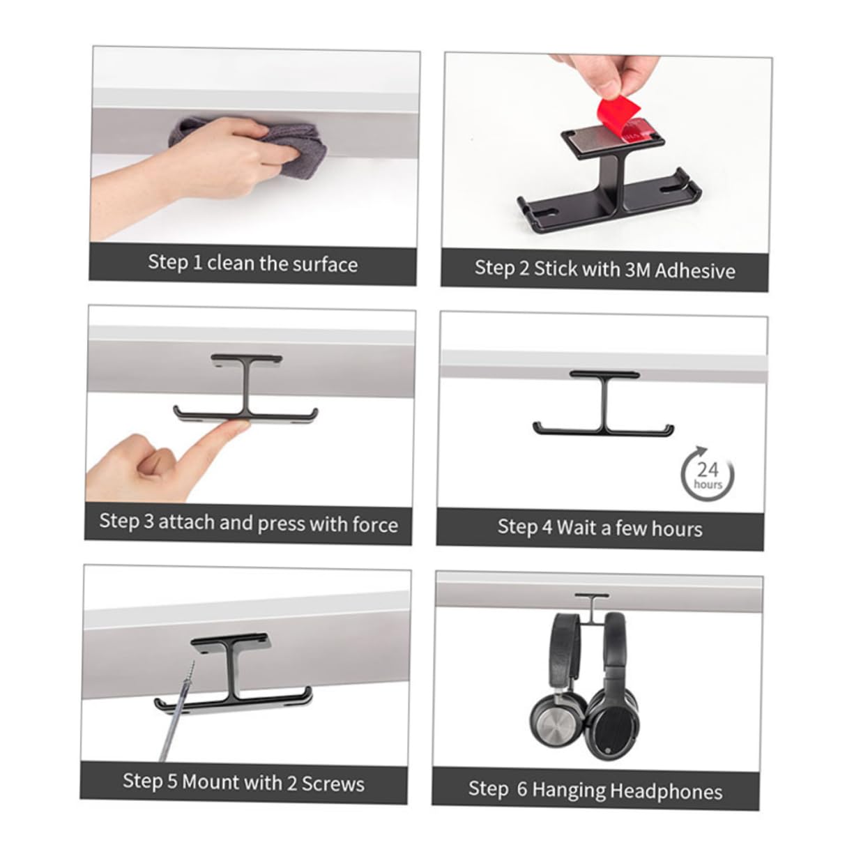 Alipis Premium Headphone Stand Holder - Adjustable Headset Stand with Non-Slip Base, Desk Organizer for Gaming Headsets, Office Headphones & Music Studio Accessories - Perfect for Work, Gaming & Home Office Setup
