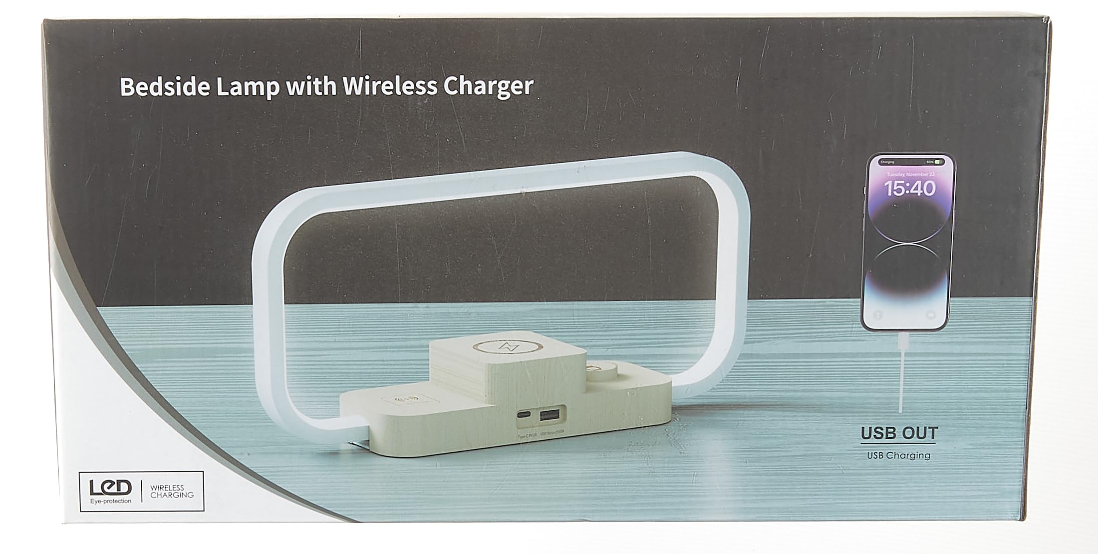 Wireless Charging Bedside Lamp with Stepless Dimming & 5 Color Modes - 3-in-1 Charging Station for iPhone, AirPods & Apple Watch | Touch Control Nightstand Lamp for Bedroom, Living Room & Office