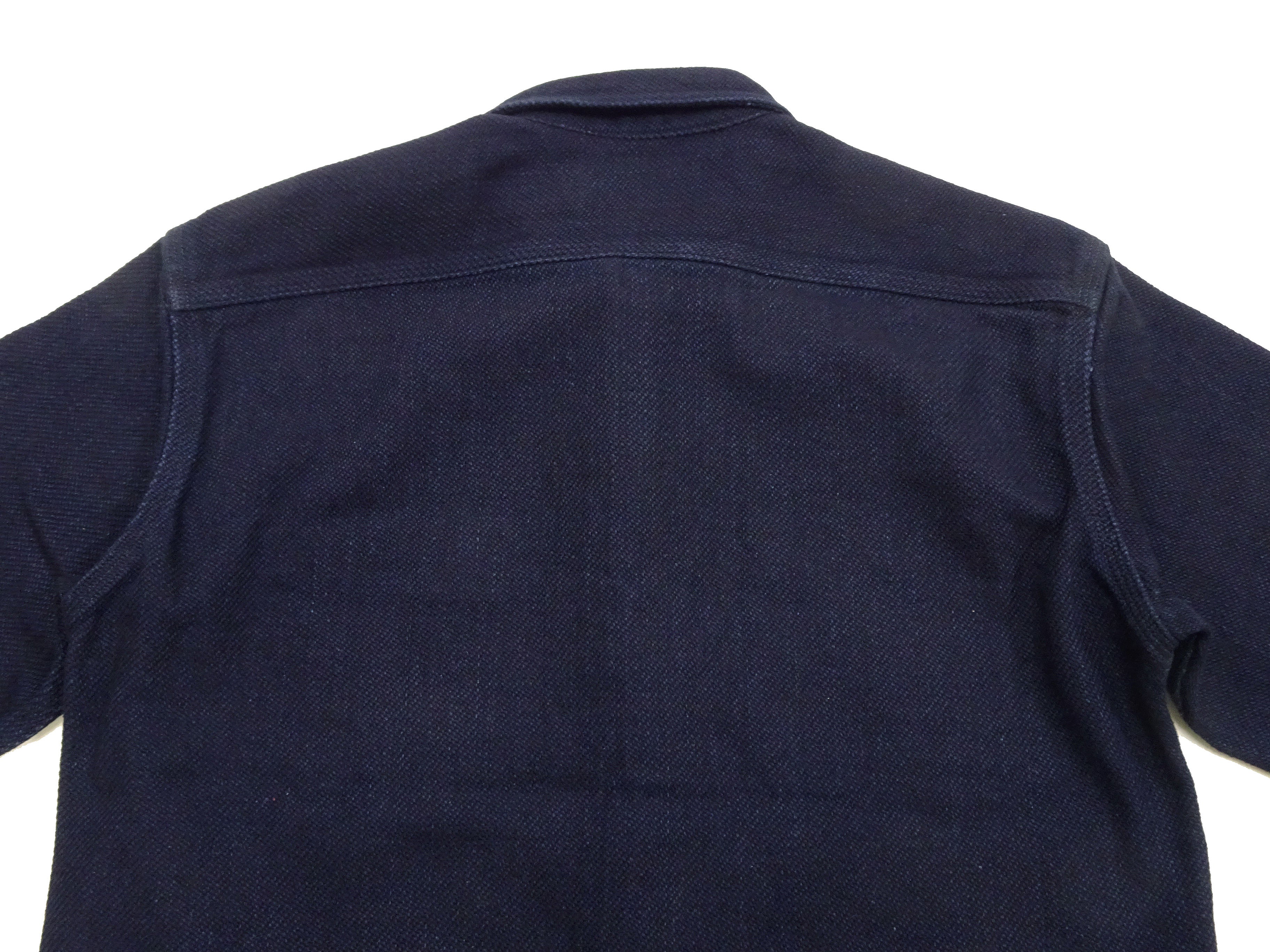 Momotaro Jeans Indigo Dobby Shirt for Men - Japanese Sashiko Style Long Sleeve Button Up Work Shirt MXLS1036 | Casual Wear, Office Outfit & Street Style Fashion