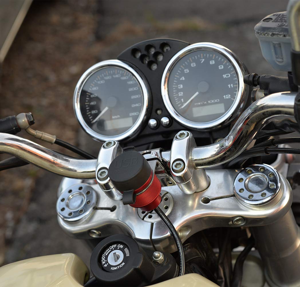 Waterproof Motorcycle USB Charger - Dual Port 4.6A 23W Aluminum Alloy - Fits 7/8
