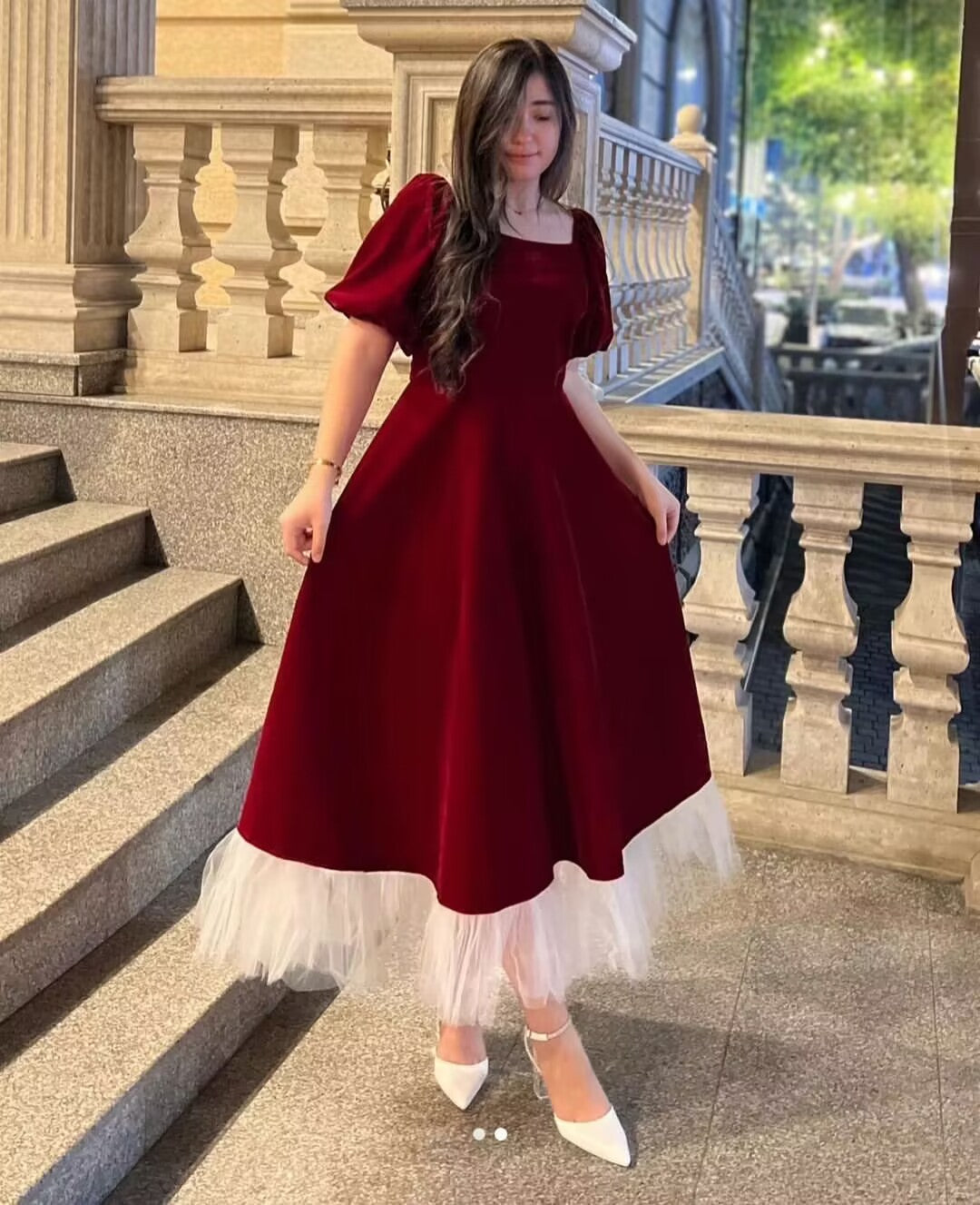 Elegant Burgundy A-Line Velvet Prom Dress for Women - Sweetheart Neckline Party Gown J2792 | Perfect for Homecoming, Formal Dances & Special Occasions
