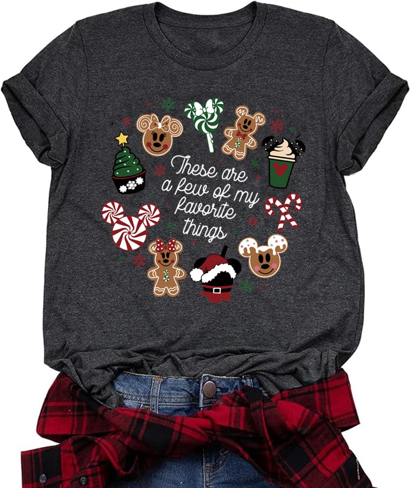 Festive Christmas T-Shirts for Women - Santa, Snowman & Reindeer Holiday Graphic Tees - Perfect for Xmas Parties, Family Gatherings & Winter Celebrations