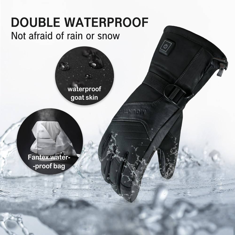 Explorer 3 Unisex Heated Gloves for Skiing & Snowboarding - Waterproof, Touchscreen Compatible, Cold Weather Winter Gloves for Men & Women - Perfect for Ski Resorts, Snowboarding Trips & Outdoor Winter Activities