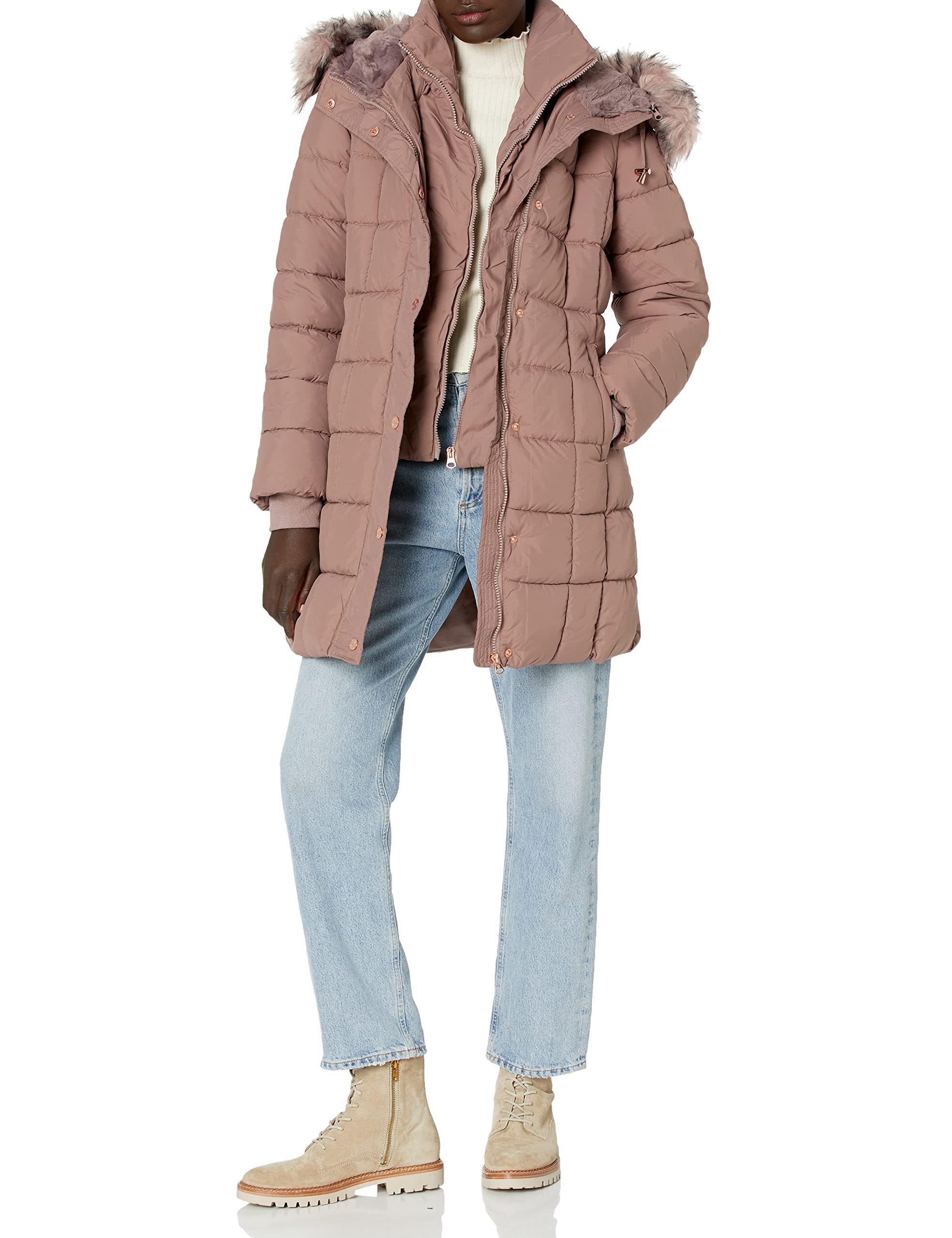 Jessica Simpson Women's Long Puffer Coat - Winter Warm Down Jacket with Hood, Waterproof Outerwear for Cold Weather | Perfect for Snowy Days, Commuting & Outdoor Activities