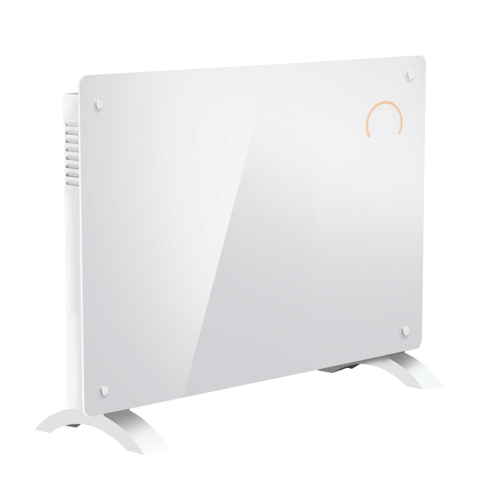 Baridi 1000W Smart WiFi Electric Glass Panel Heater with Remote Control & 24/7 Timer - White Space Saving Design for Bedroom, Office & Home Use - Model DH136