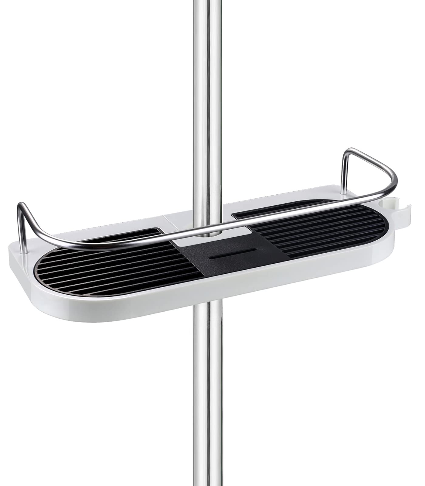 Homeasy No-Drill Bathroom Shower Shelf - Rustproof Hanging Shower Caddy Organizer with Adjustable Buckles & Shower Head Hook - Fits 19-25mm Rails - Perfect for Soap, Shampoo & Bath Essentials Storage - Ideal for Small Bathrooms, Apartments & RVs