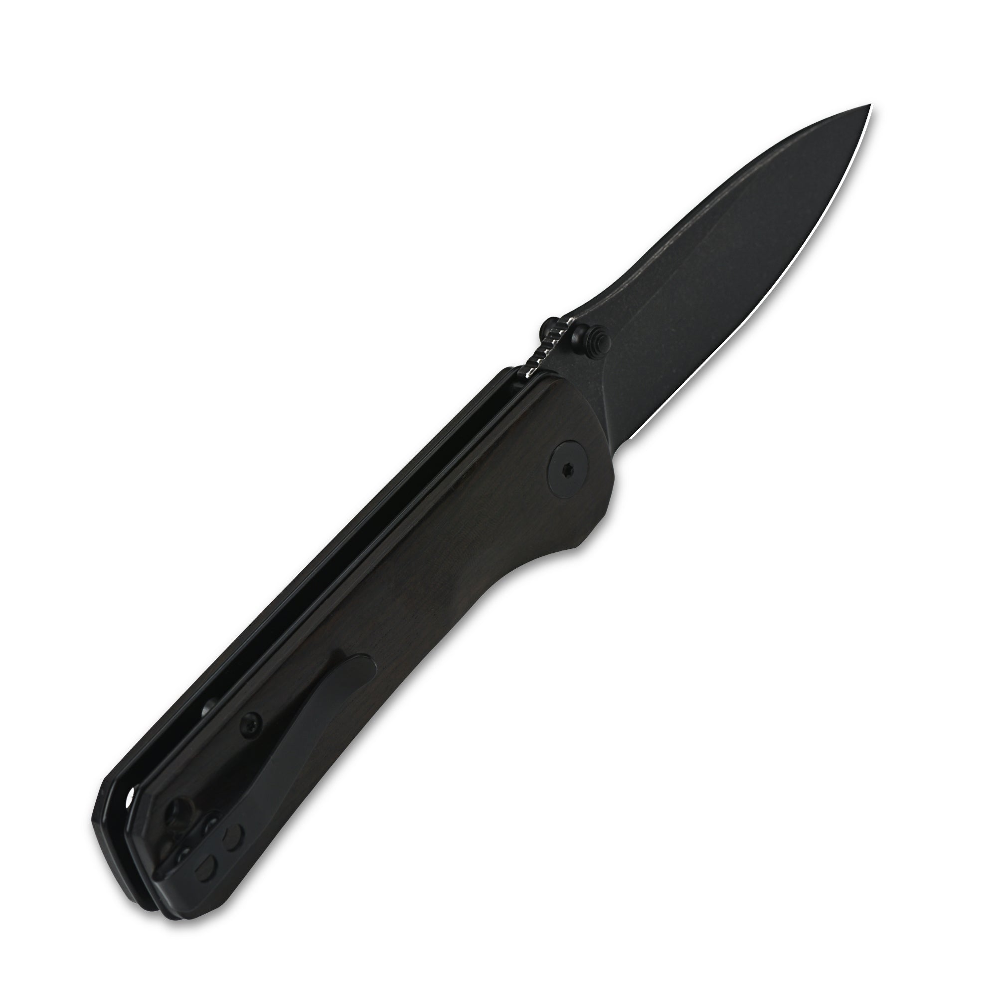 QSP Hawk Liner Lock Pocket Knife - 14C28N Stainless Steel Blade with Ebony Wood Handle - EDC Folding Knife for Camping, Hiking & Outdoor Adventures