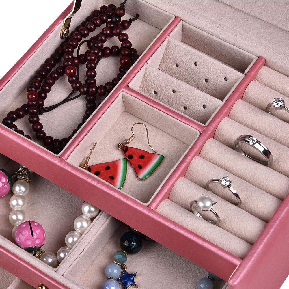 Premium PU Leather Jewelry Storage Box - Watch, Earring, Ring & Necklace Organizer Case | Perfect for Travel, Home & Gift Giving