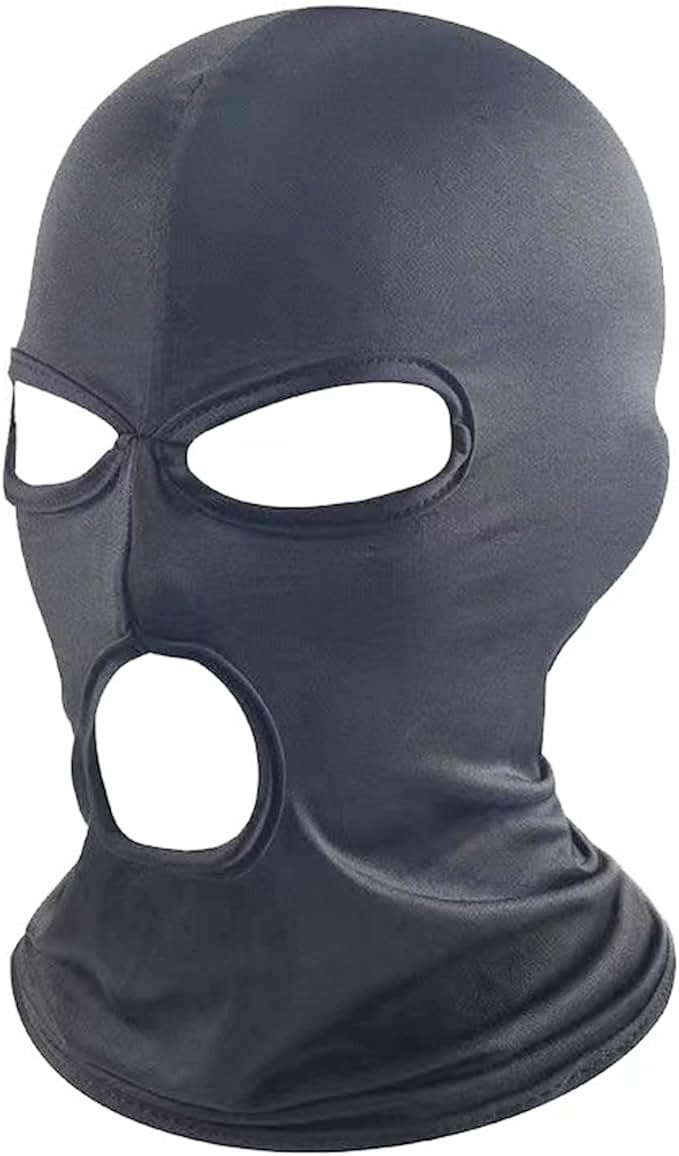 3 Hole Full Face Mask for Men & Women - Breathable Thin Balaclava for Motorcycle, Bike, Hunting, Cycling, Ski & Outdoor Sports - Stay Warm & Protected in Cold Weather
