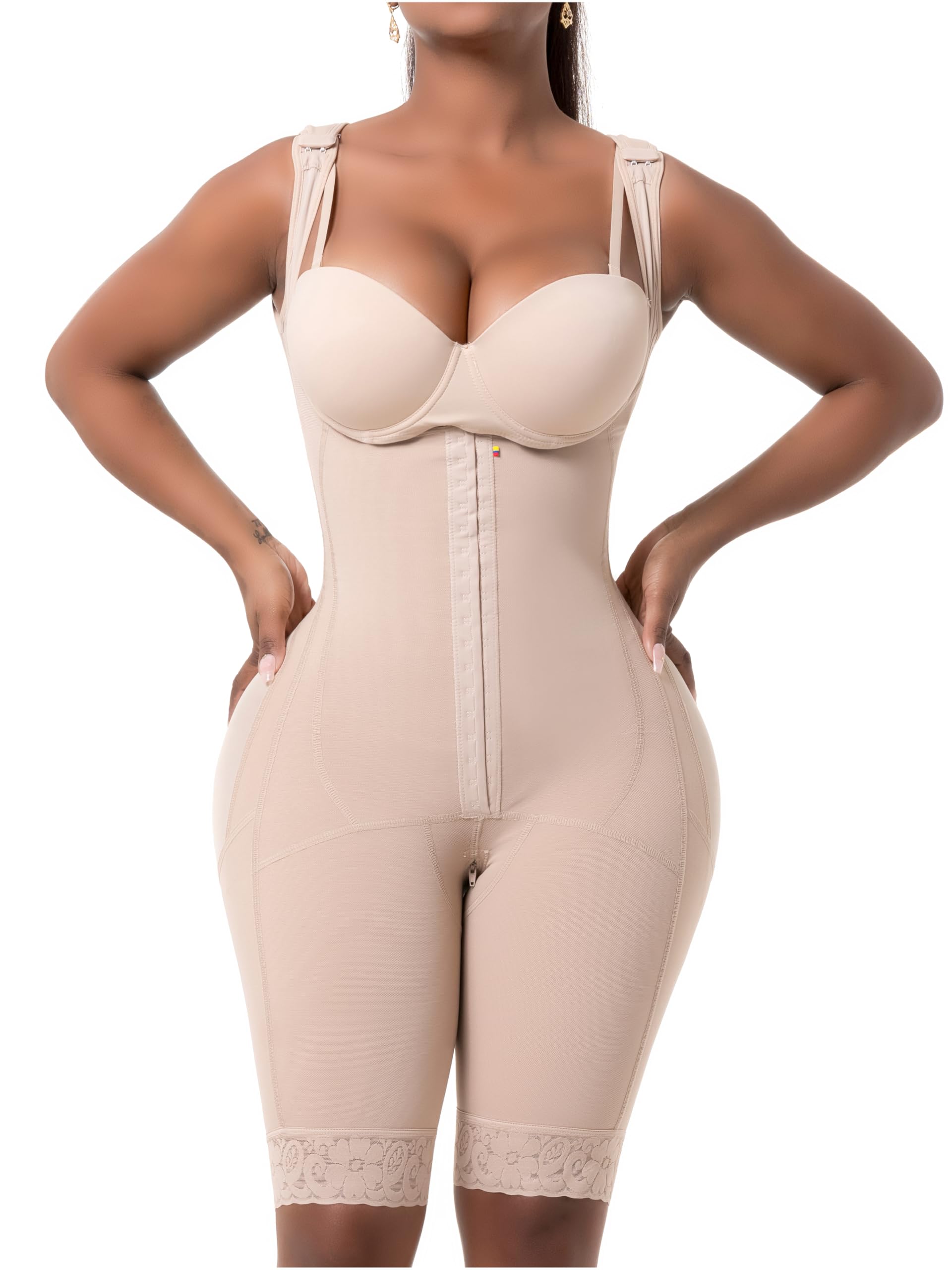 Post Surgery Stage 1 Faja Shapewear - Colombian Compression Garment for BBL & Tummy Tuck - Slimming Body Shaper Without Bra - Perfect for Recovery After Liposuction or Mommy Makeover