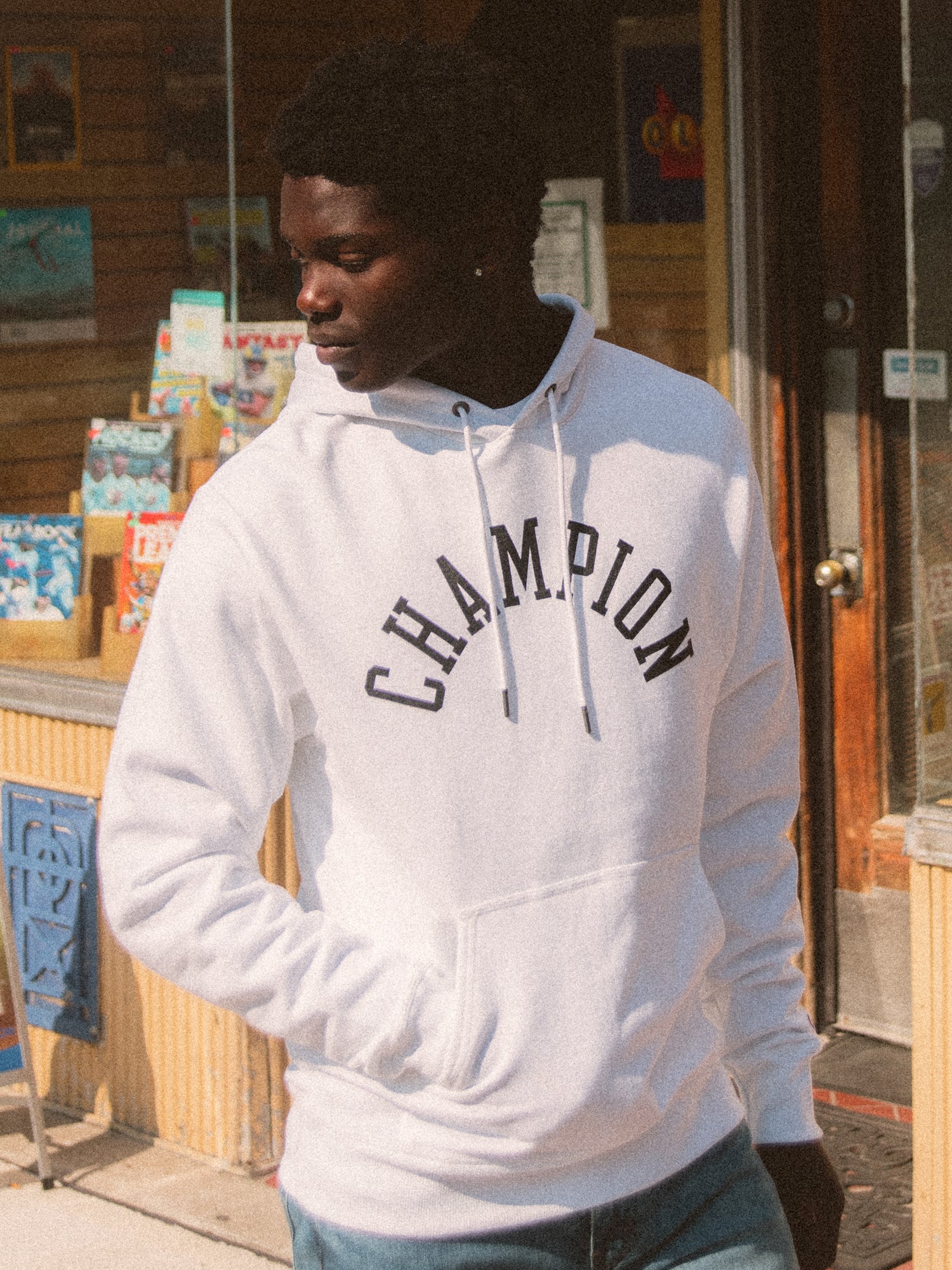 Champion Powerblend Graphic Hoodie - Soft & Comfortable Pullover Sweatshirt for Men & Women - Perfect for Casual Wear, Gym, and Outdoor Activities