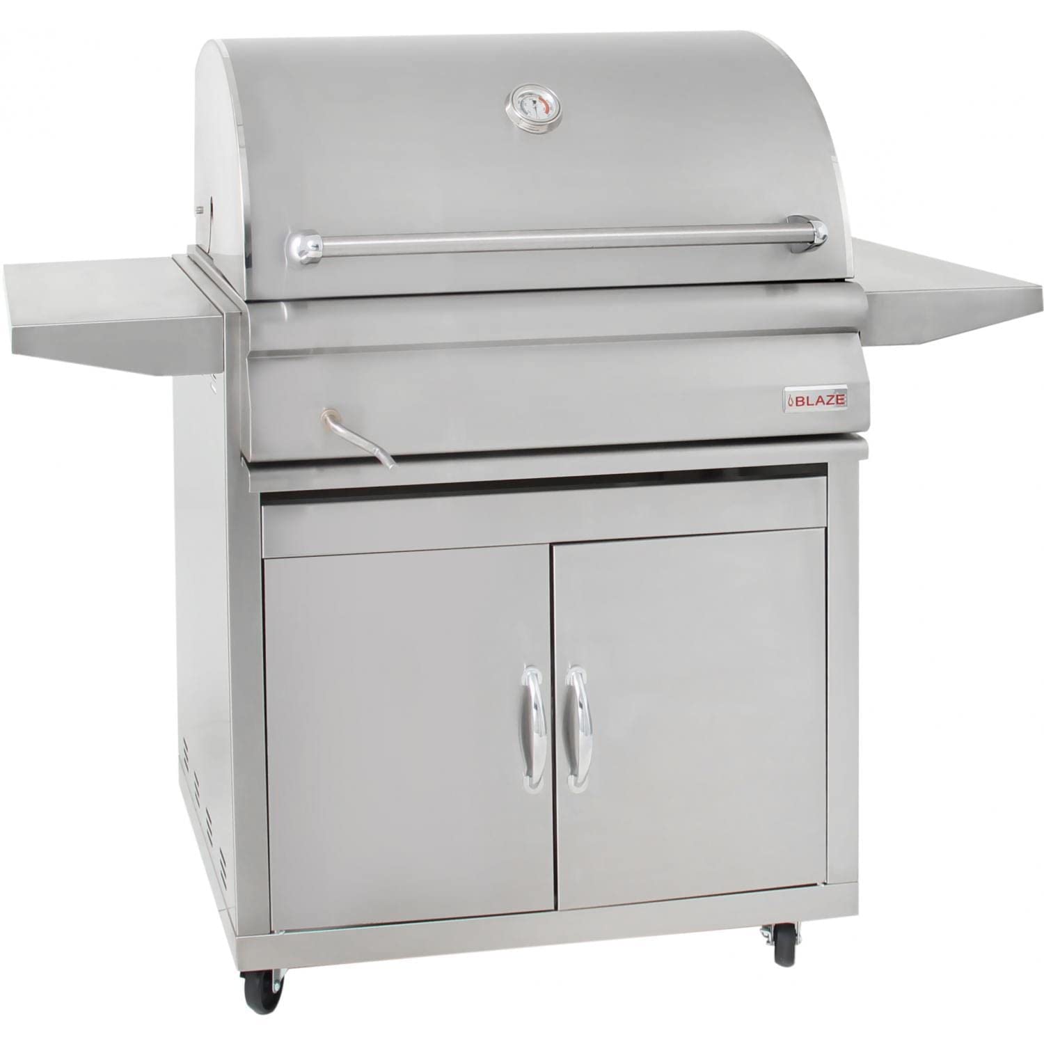 Blaze 32-Inch Stainless Steel Charcoal Grill with Adjustable Charcoal Tray - Heavy Duty Outdoor BBQ Grill for Backyard, Camping & Tailgating - BLZ-4-CHAR