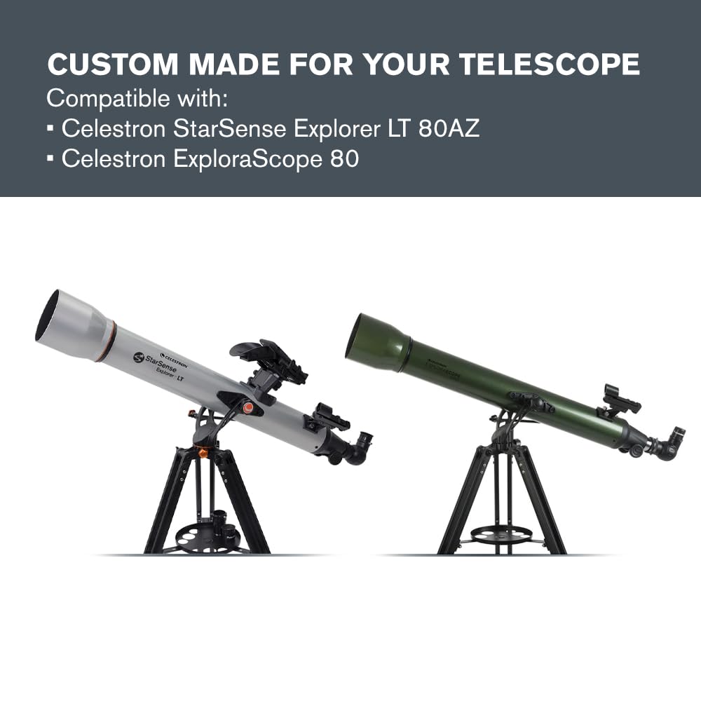 Celestron EclipSmart Safe Solar Eclipse Telescope Filter – ISO 12312-2:2015(E) Certified – Compatible with 80mm AZ Telescopes – Observe Solar Eclipses & Sunspots Safely – Perfect for Astronomy Enthusiasts & Solar Observing Events