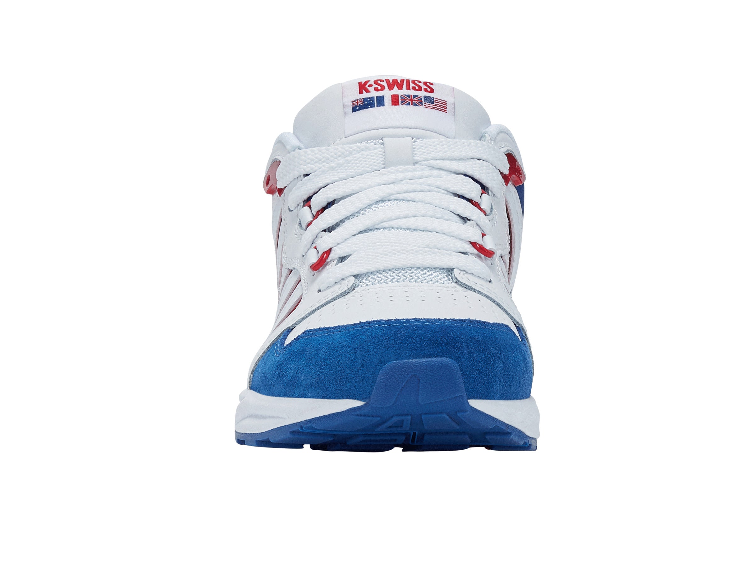 97920 130 M | SI 18 RANNELL | White/Blue/Red/Sulfur - High-Performance Running Shoes for Men, Ideal for Marathon Training & Outdoor Sports