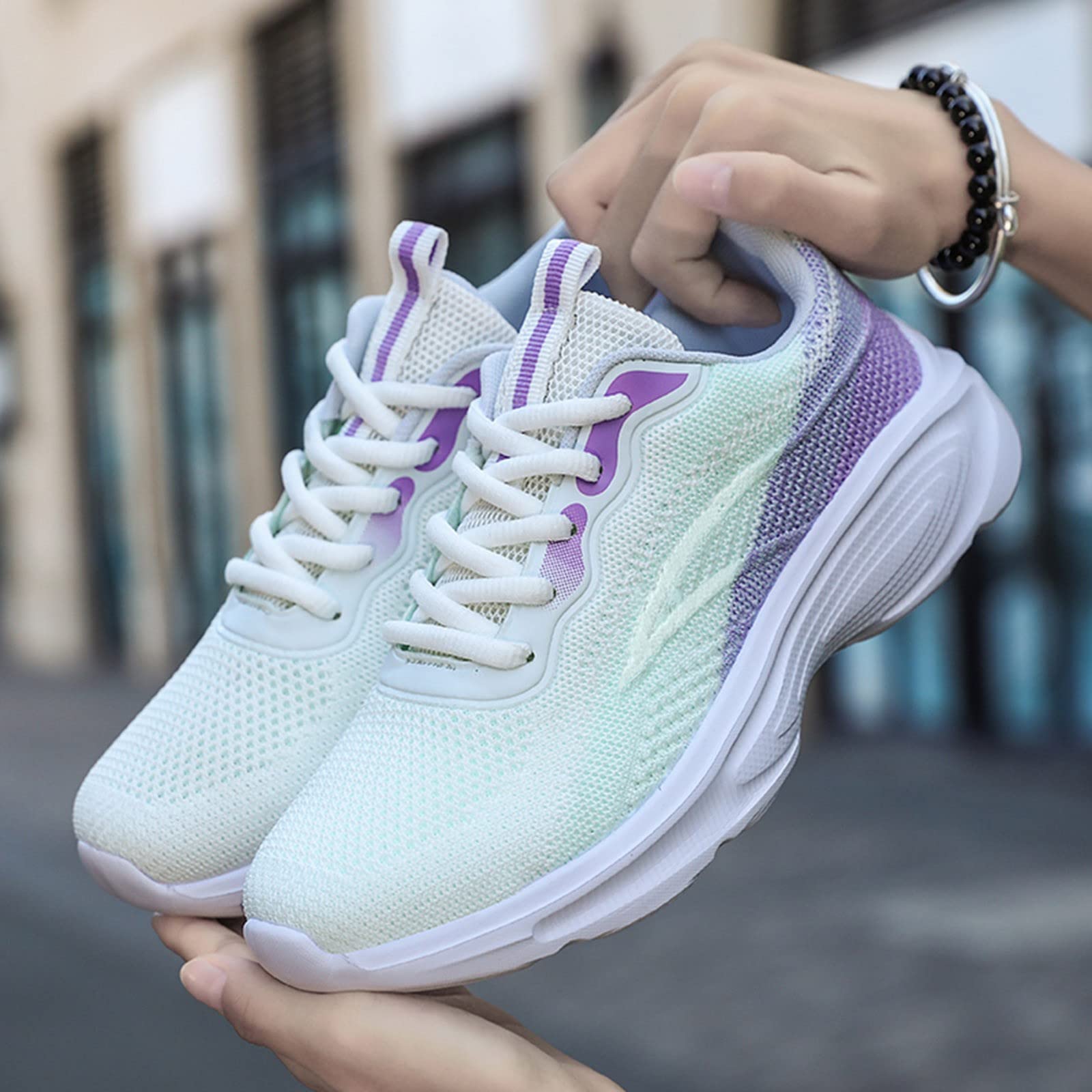 Women's Casual Sneakers - Non-Slip Comfortable Lightweight Walking Shoes with Breathable Mesh for Jogging, Gym & Everyday Wear | Fashionable Slip-On Athletic Shoes for Women