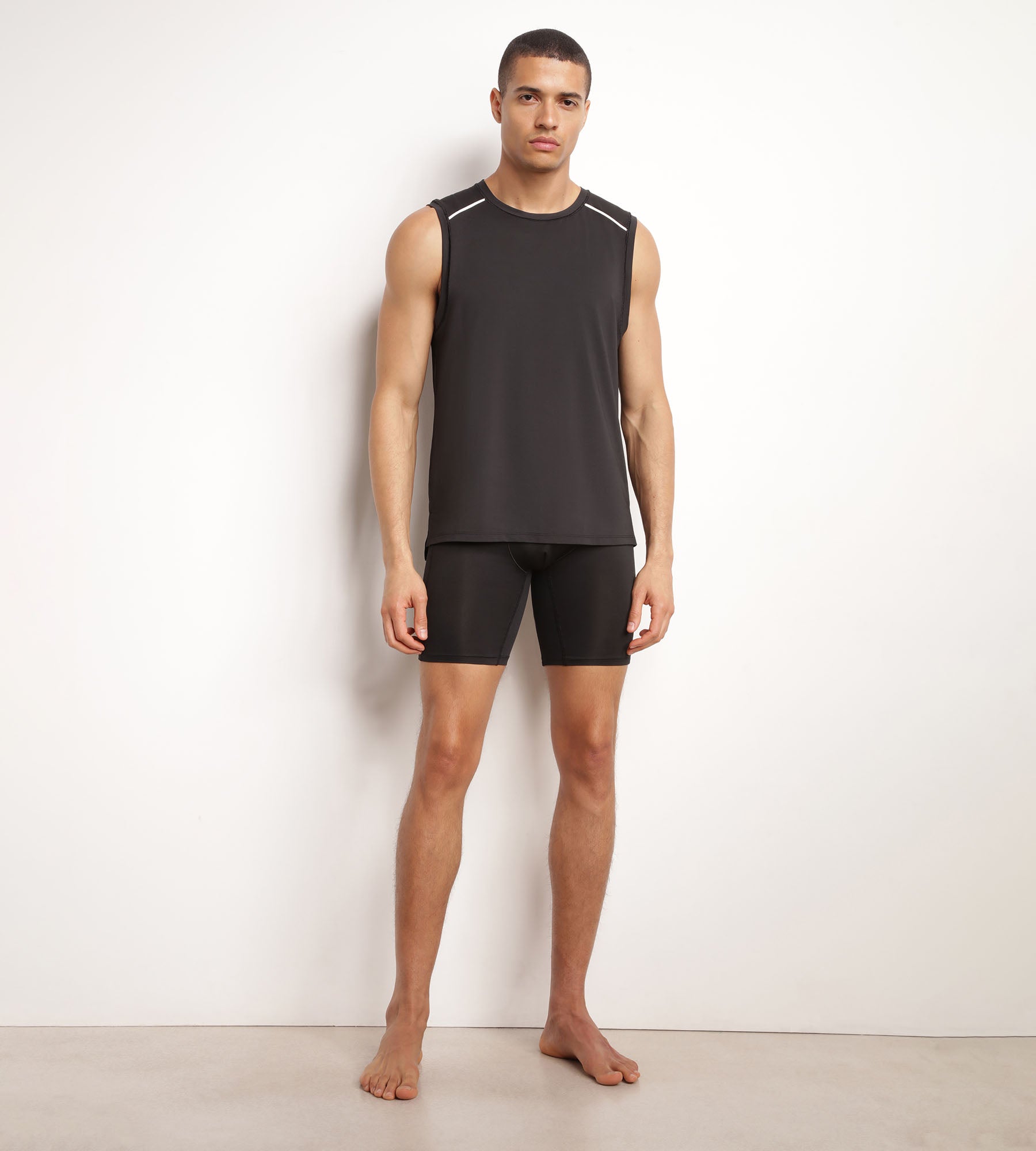 Men's Breathable Sports Tank Top - Black Dim Move - Perfect for Gym, Running & Workouts