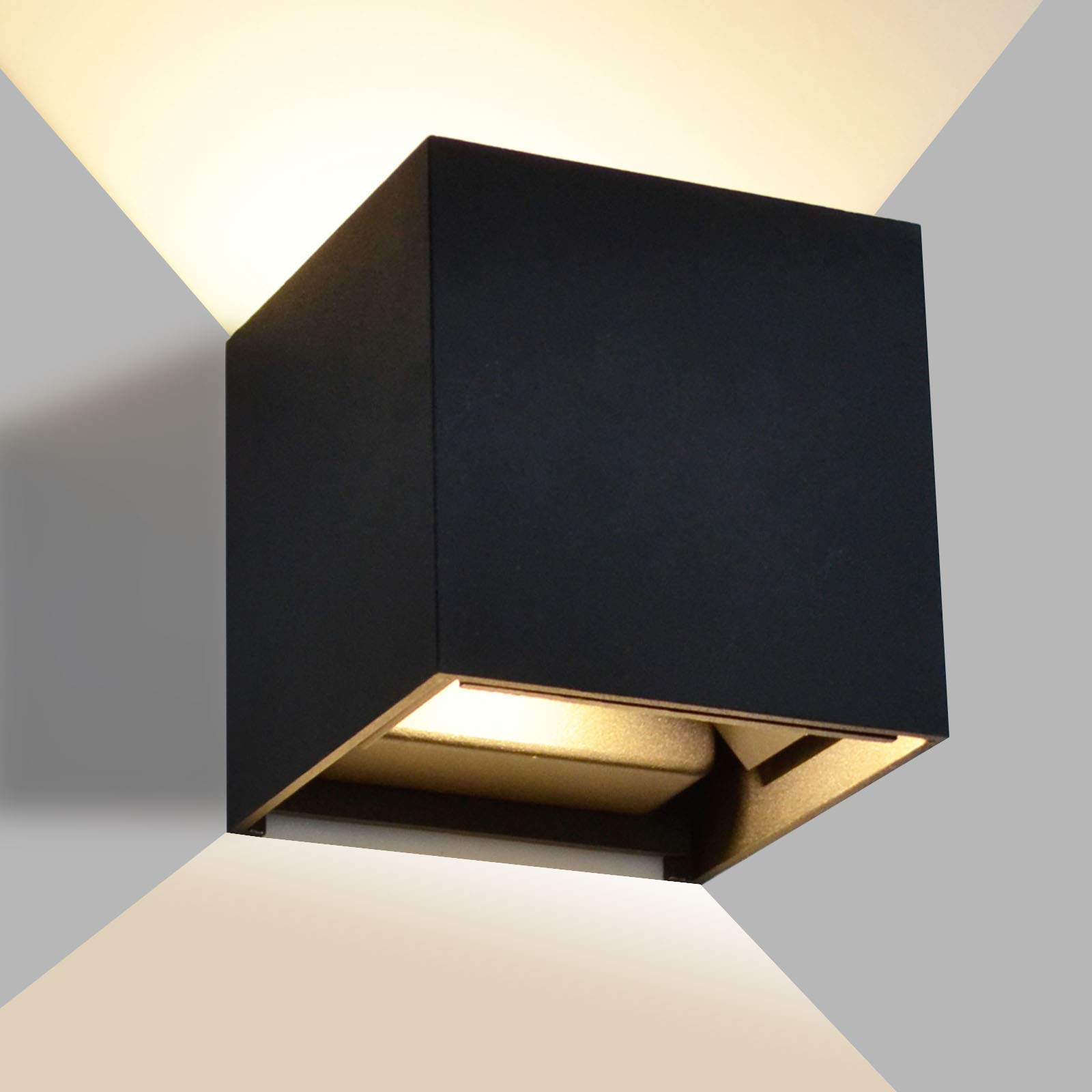 6W LED Cube Porch Lights Outdoor Wall Mount - Waterproof Up Down Exterior Lighting Fixtures for Patio, Garage, Bedroom & House - Perfect for Entryway, Garden & Pathway Illumination
