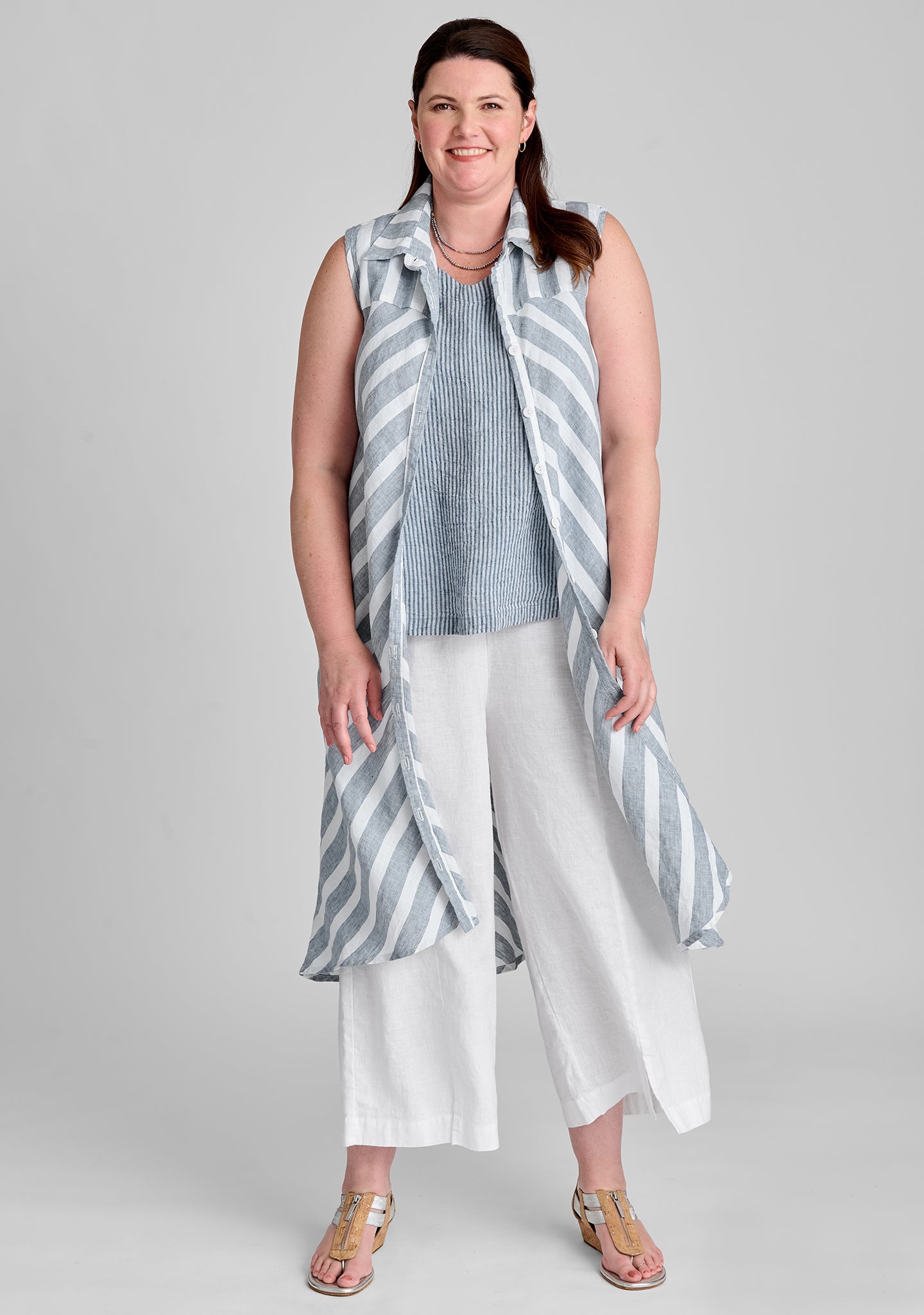 Skyline Linen Button Down Dress for Women - Breathable Summer Casual Dress with Pockets | Perfect for Beach, Office, and Date Night Outfits