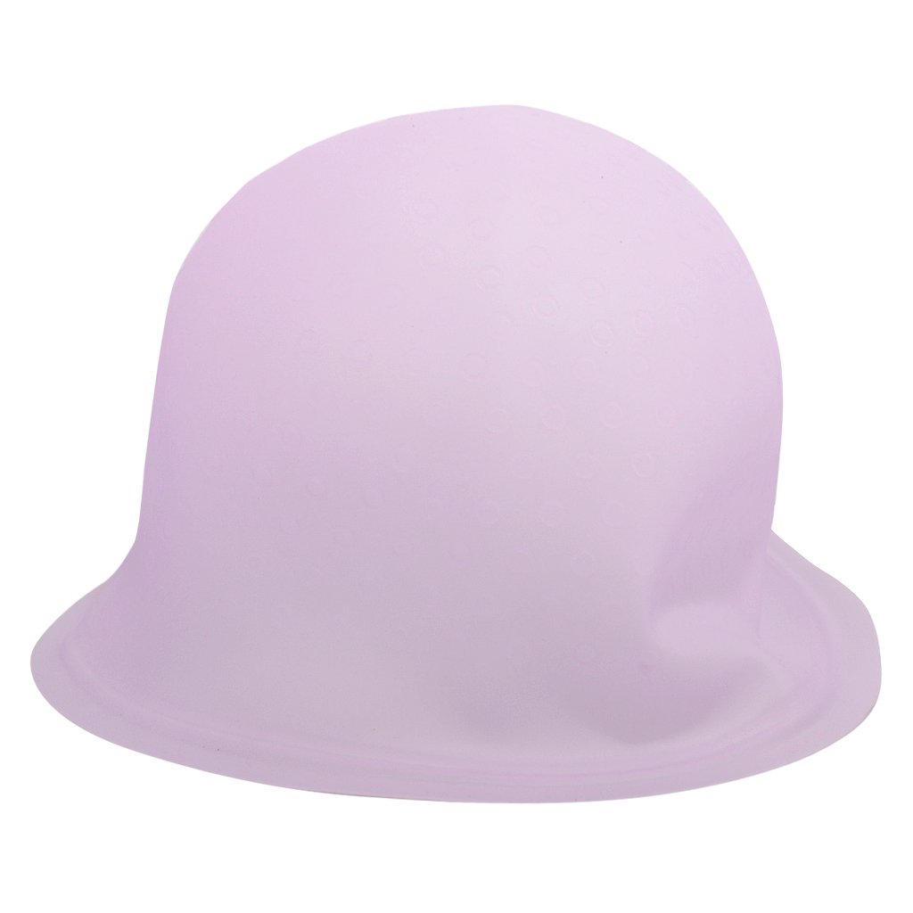 Professional Reusable Silicone Hair Coloring Cap with Metal Hook for Highlights & Balayage - Purple (Perfect for DIY Hair Dyeing, Salon Use & At-Home Hair Treatments)