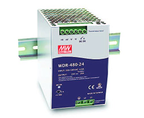Mean Well WDR-480-24 480W 24V DC Power Supply Unit - Industrial Grade Switching Power Supply for LED Displays, CCTV Systems & Electronic Equipment