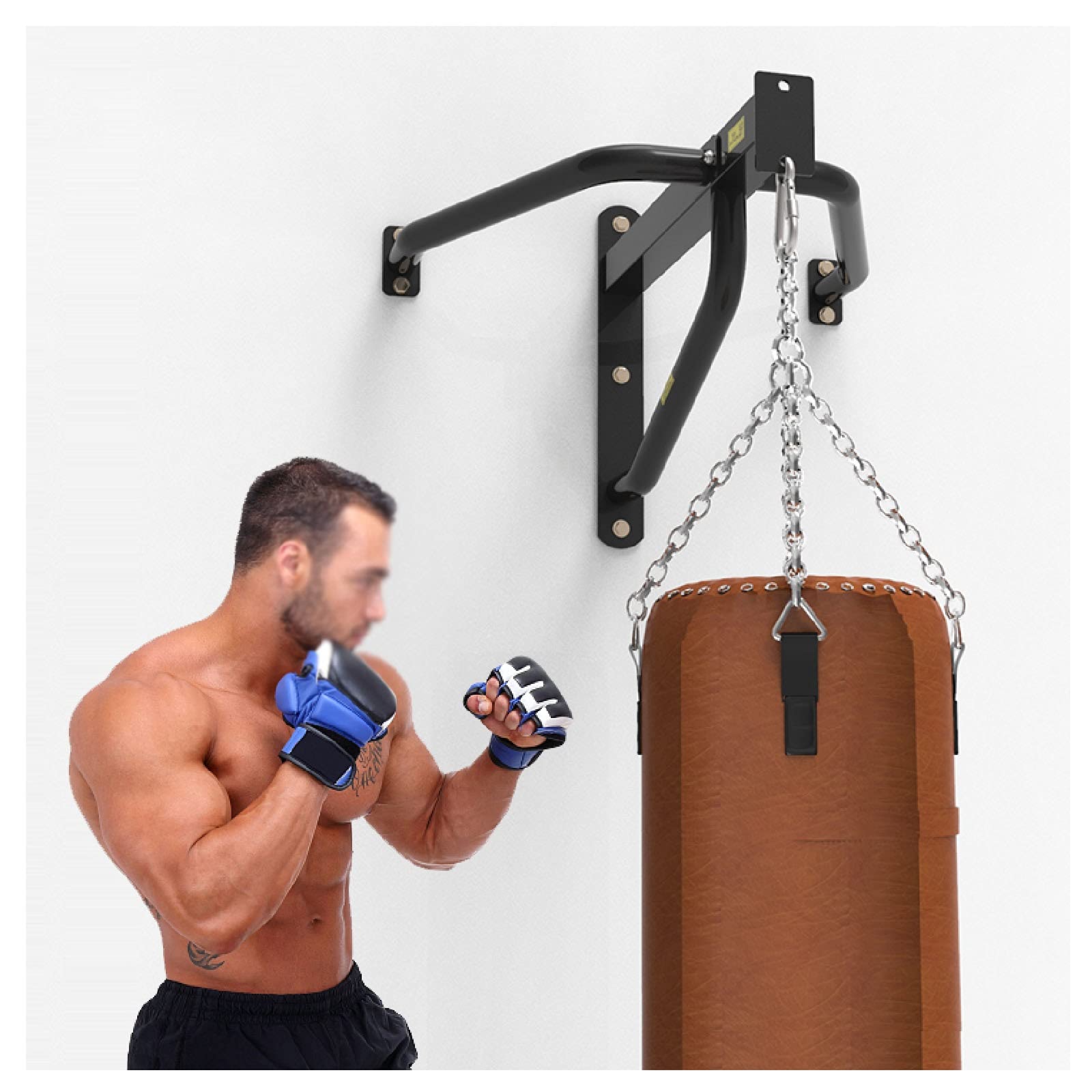 ZHANGQINGXIU Heavy Duty Punching Bag Wall Bracket - Sandbag Holder, Boxing Wall Mount for MMA, Muay Thai & Fitness Training - 3 Sizes (80cm Black) - Perfect for Home Gyms, Martial Arts Studios & Boxing Clubs