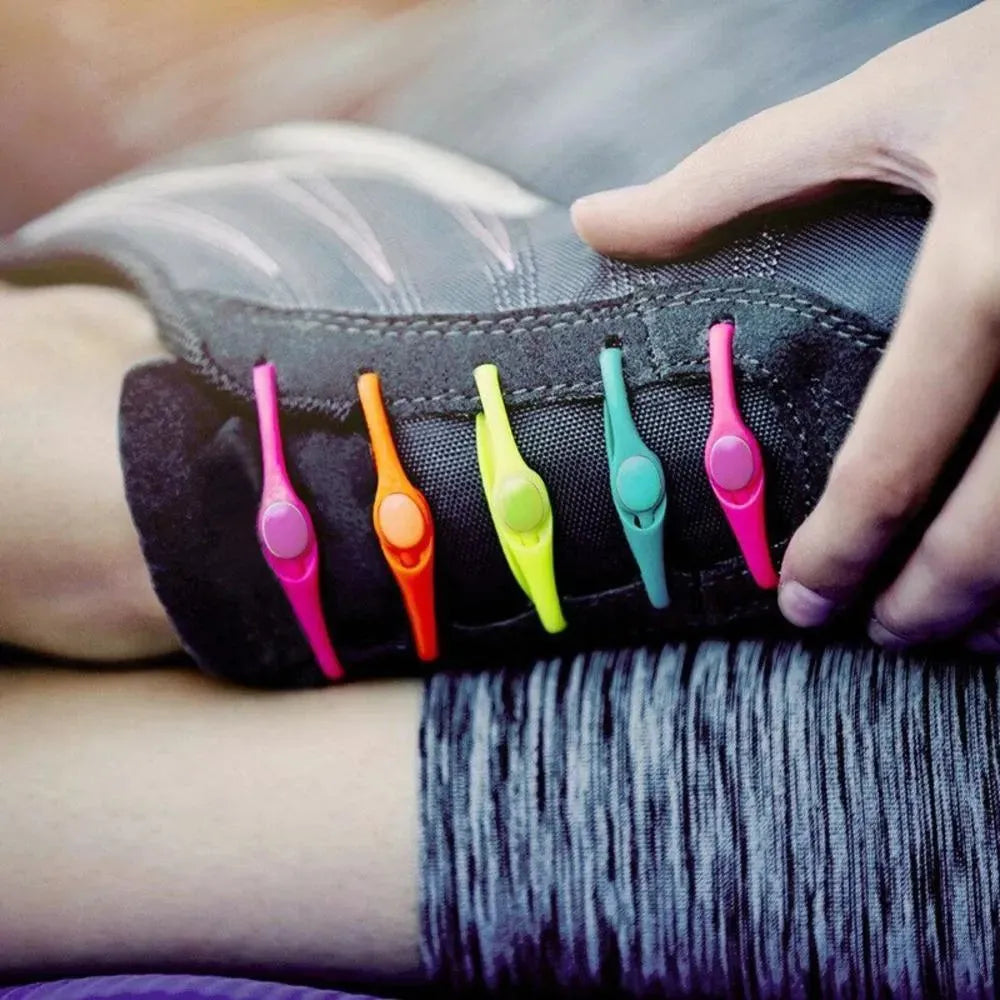 Colorful No-Tie Elastic Shoelaces - 12 Pairs for Kids & Adults - Perfect for Sneakers, Running Shoes & Casual Wear - Easy Slip-On Design for Active Lifestyles