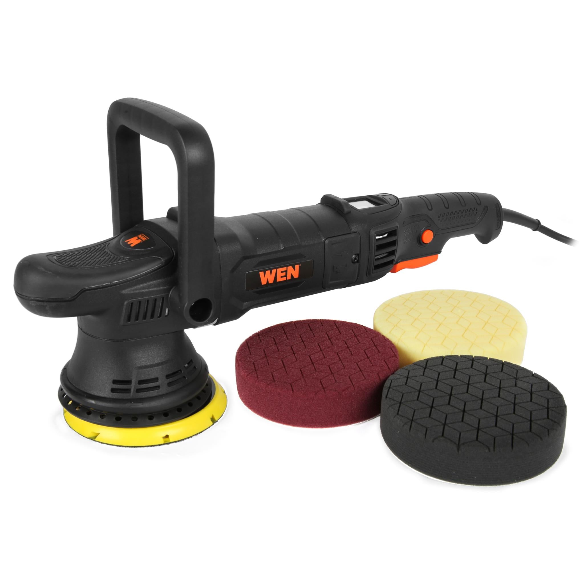 WEN AA6158 5-Inch 8-Amp Dual Action Polisher - Professional Car Buffer with Paddle Switch, 15mm Throw & LED Display - Perfect for Auto Detailing, Paint Correction & Waxing