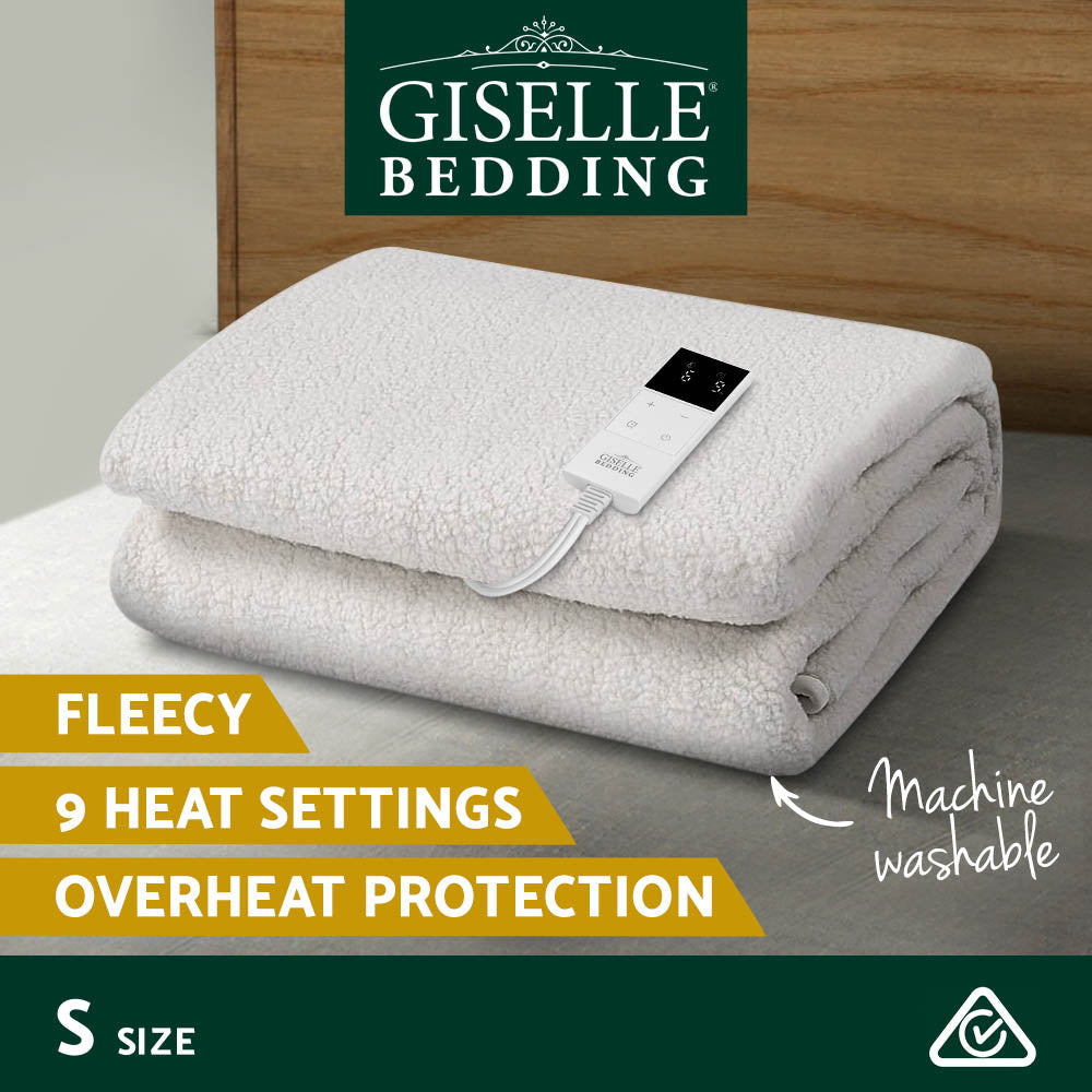 Electric Blanket - 9 Setting Fully Fitted Single Size Bedding for Warmth & Comfort - Perfect for Cold Nights, Winter Sleep & Cozy Relaxation