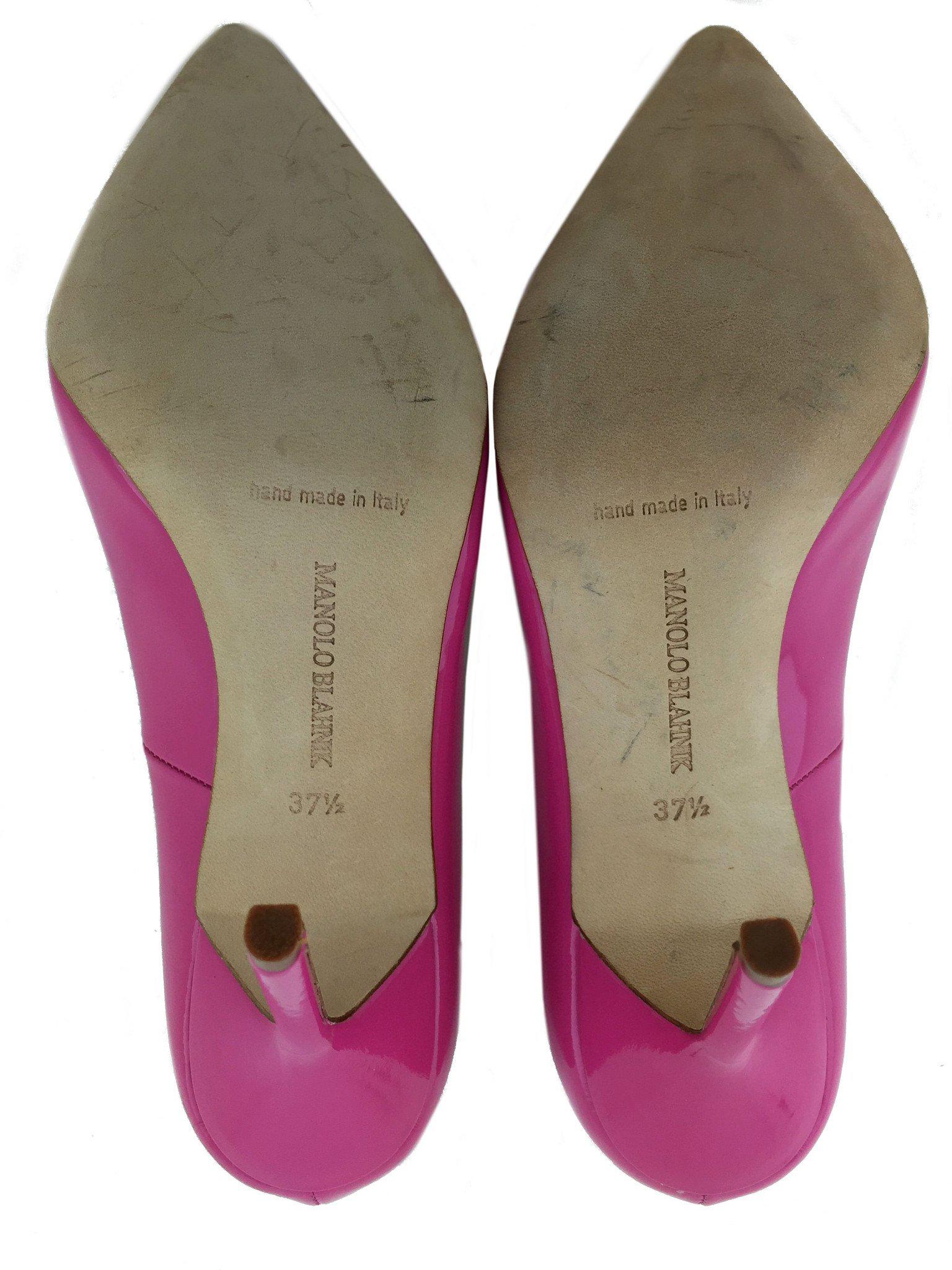 Manolo Blahnik BB Patent Leather Pointed Toe Pumps - Women's Size 7.5 (US) | Elegant High Heels for Weddings, Parties & Office Wear