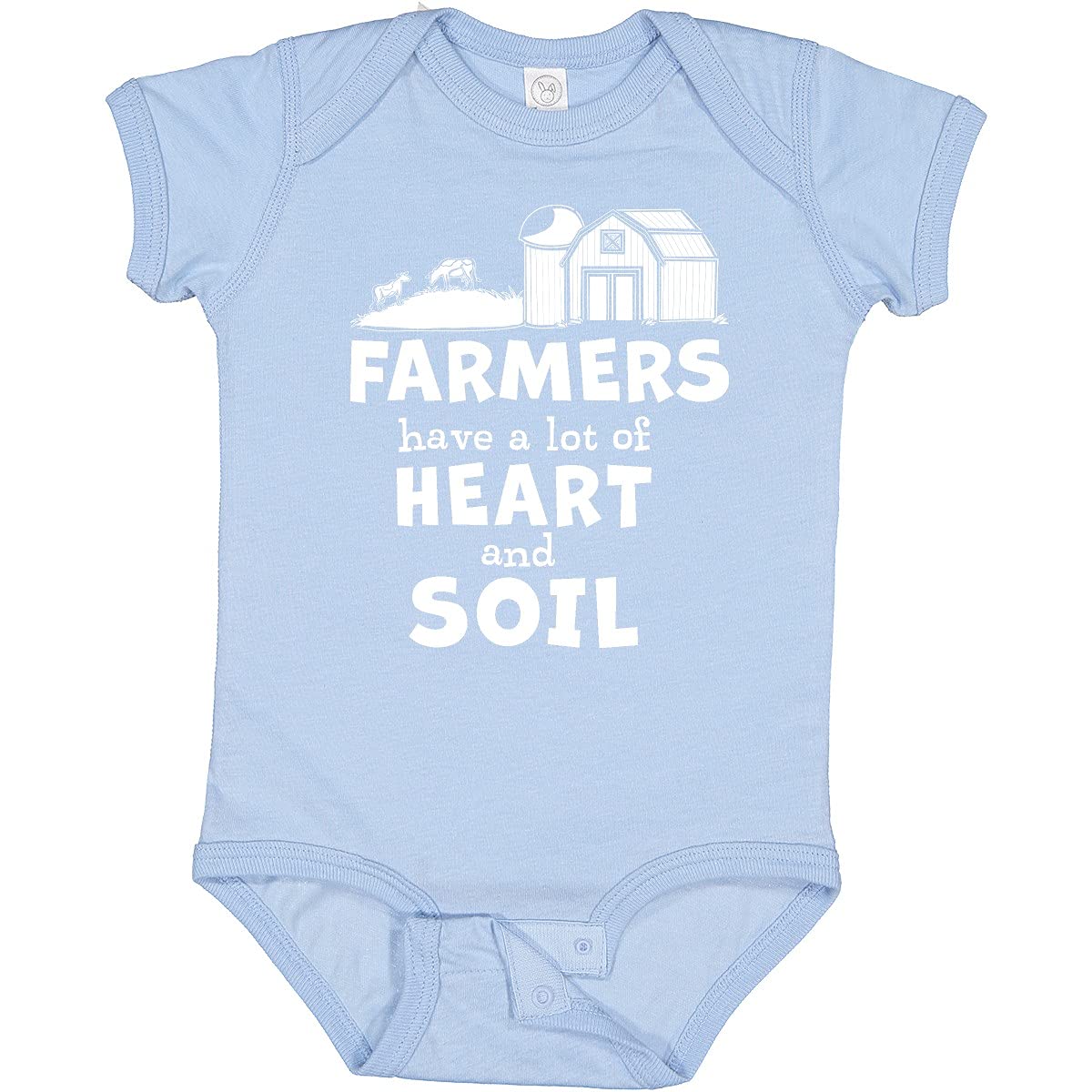 Inktastic Farmers Have a Lot of Heart and Soil Baby Bodysuit - Cute Organic Cotton Onesie for Newborns & Infants - Perfect for Farm-Themed Baby Showers, Photo Shoots & Everyday Wear