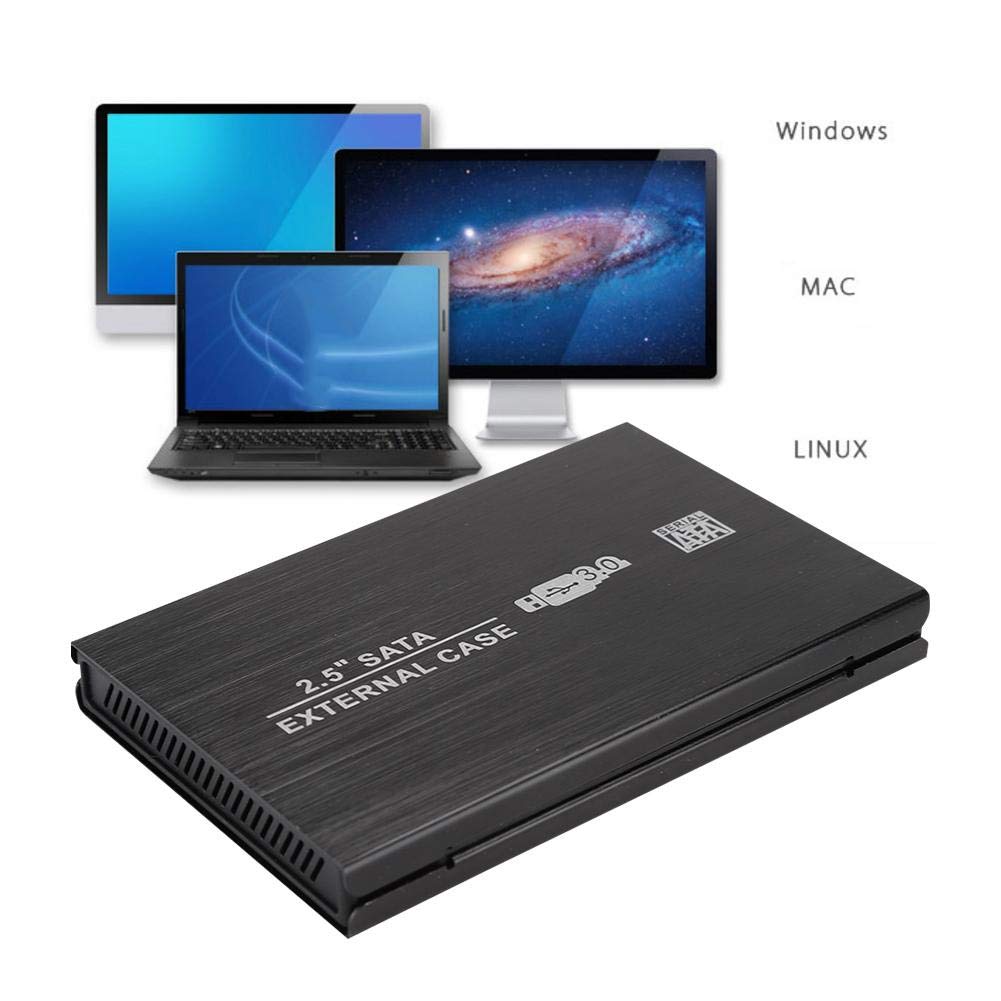 Wosume USB 3.0 External Hard Drive Enclosure - Aluminum Alloy Hot Swappable HDD Case for 2.5/3.5 Inch SATA SSD HDD - Perfect for Computer, Office & Desktop Data Storage & Backup