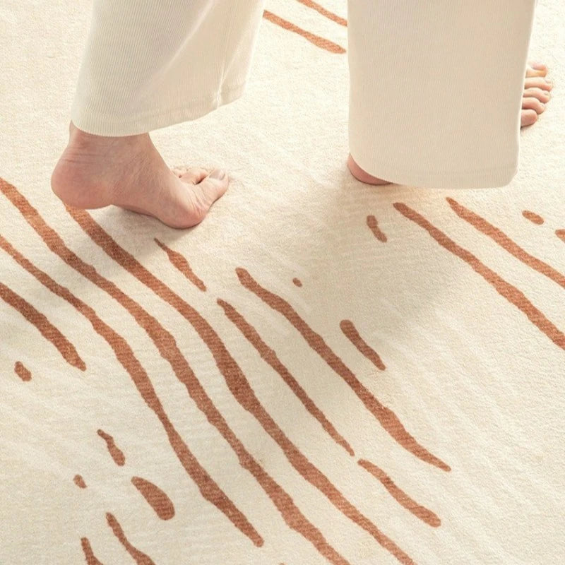 Nathalie Serenity Wave Waterproof Antibacterial Area Rug - Non-Slip Washable Indoor/Outdoor Carpet for Living Room, Bedroom, Patio & Bathroom