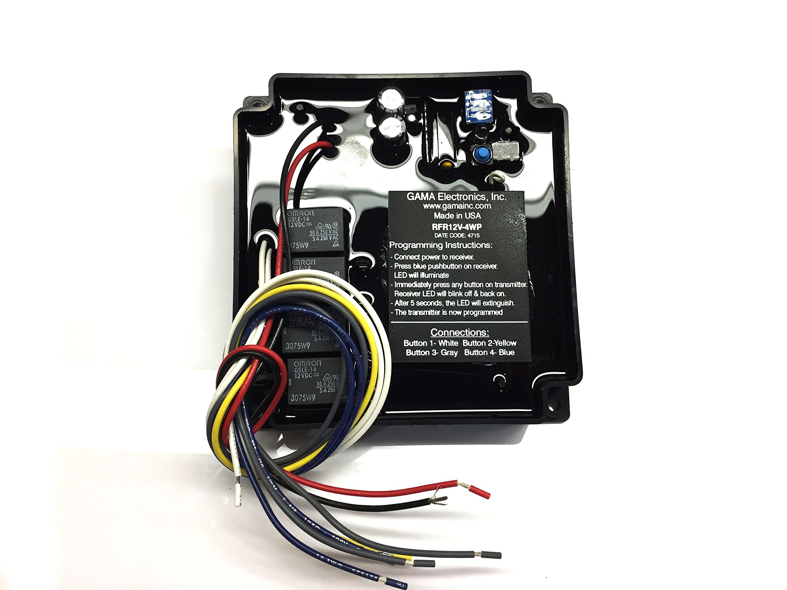 GAMA Electronics 4-Channel RF Remote Control Transmitter and Receiver Kit - Wireless Switch for Home Automation, Garage Doors, and DIY Projects