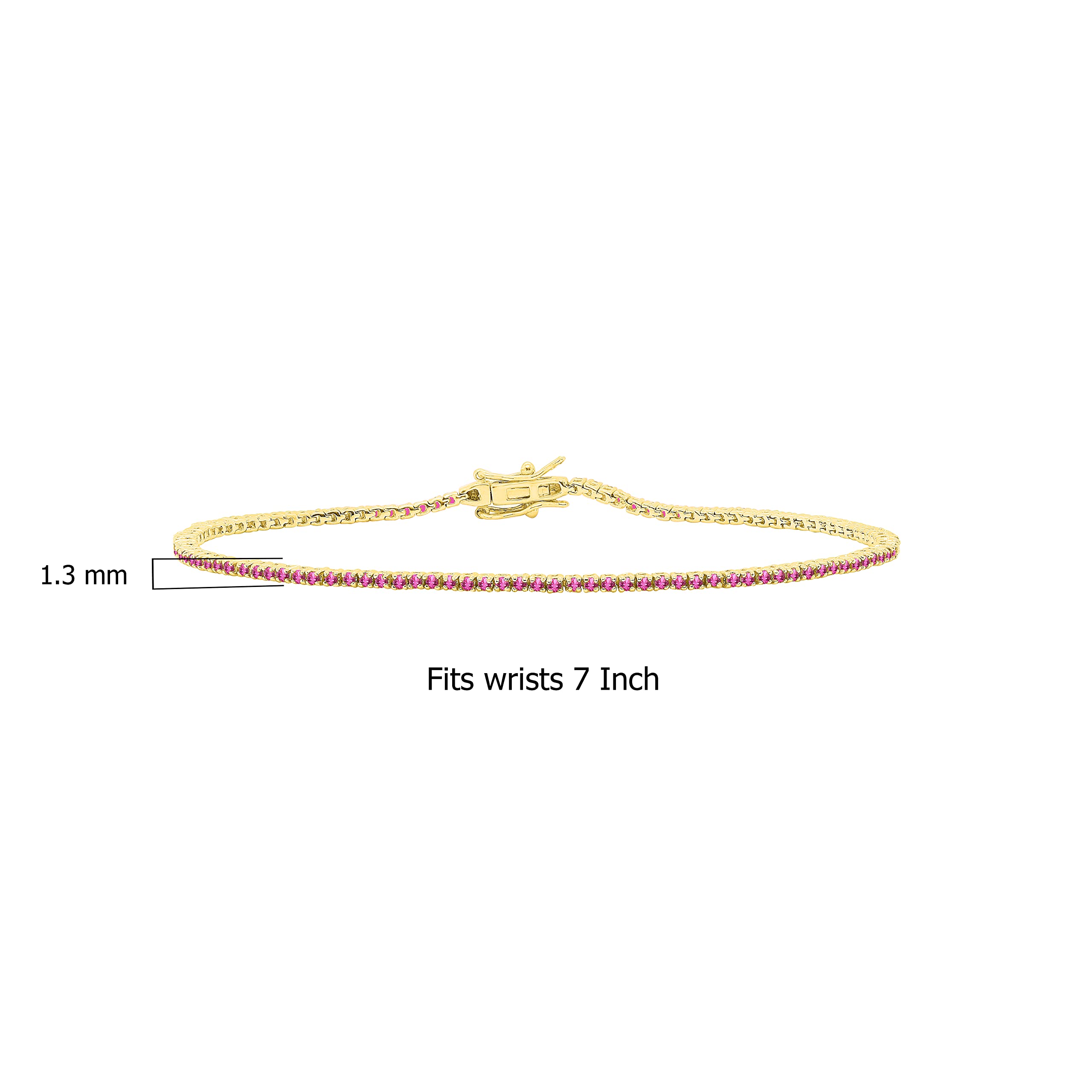 1.3mm Round Birthstone Tennis Bracelet for Women & Teens - Dainty 7