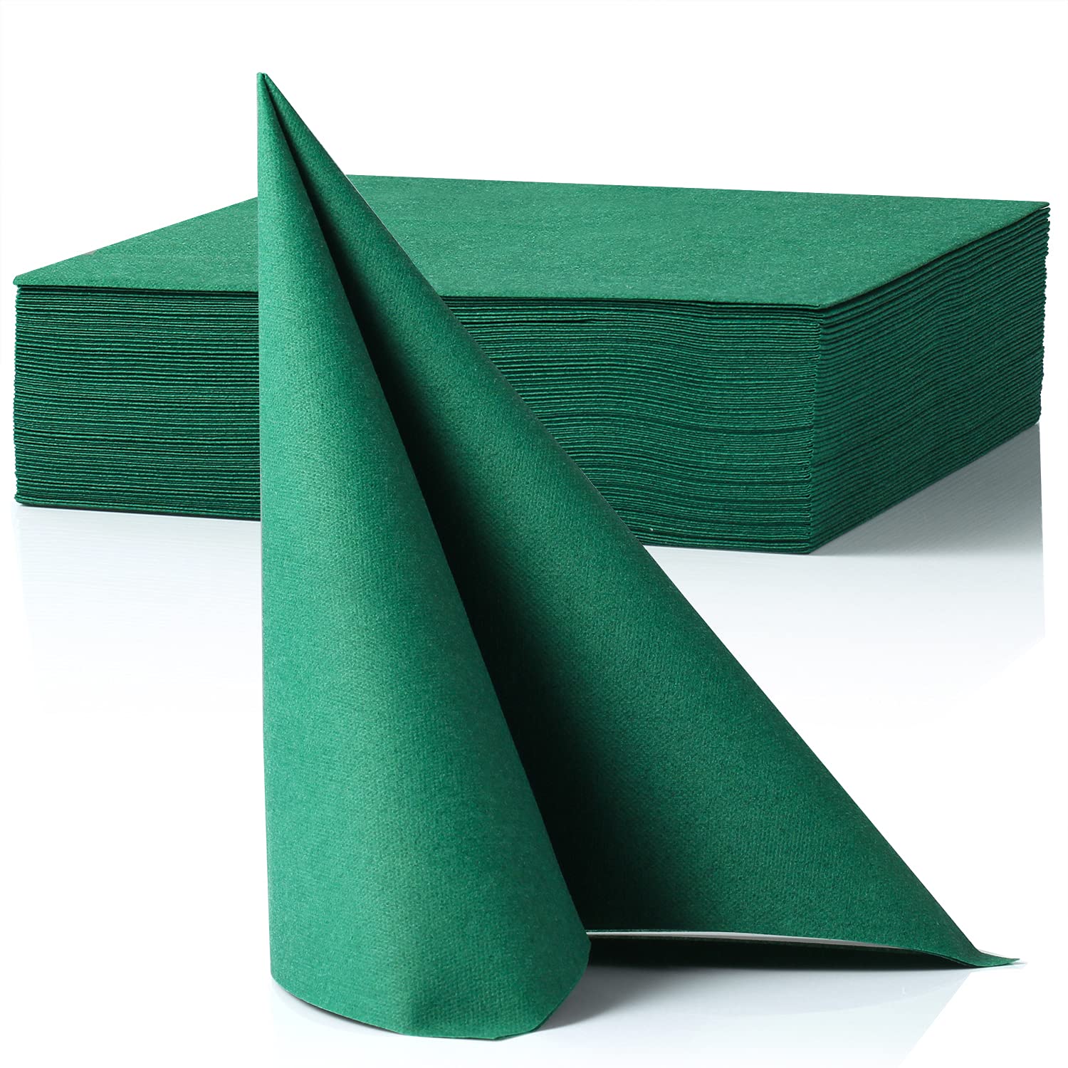 50 Pack Premium Green Disposable Napkins - Soft Air-Laid Paper Hand Towels with Linen Feel for Wedding, Party, Christmas Dinner & Events - Eco-Friendly Guest Towels for Elegant Table Settings