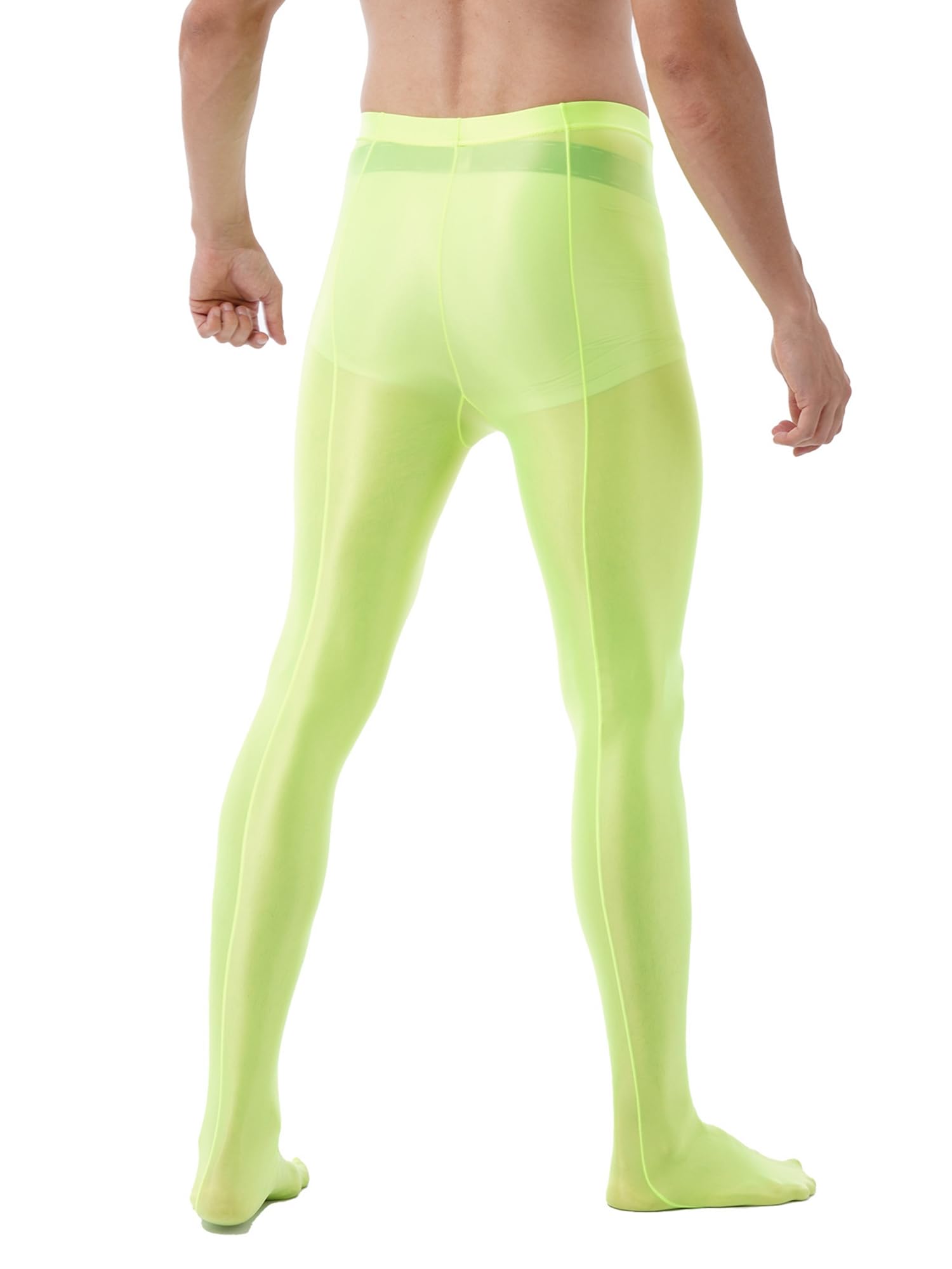 iiniim Men's Ultra Shiny Oil Glossy Pantyhose - High Elastic Opaque Tights & Stockings for Sexy Leggings | Perfect for Cosplay, Nightlife & Fashion Outfits