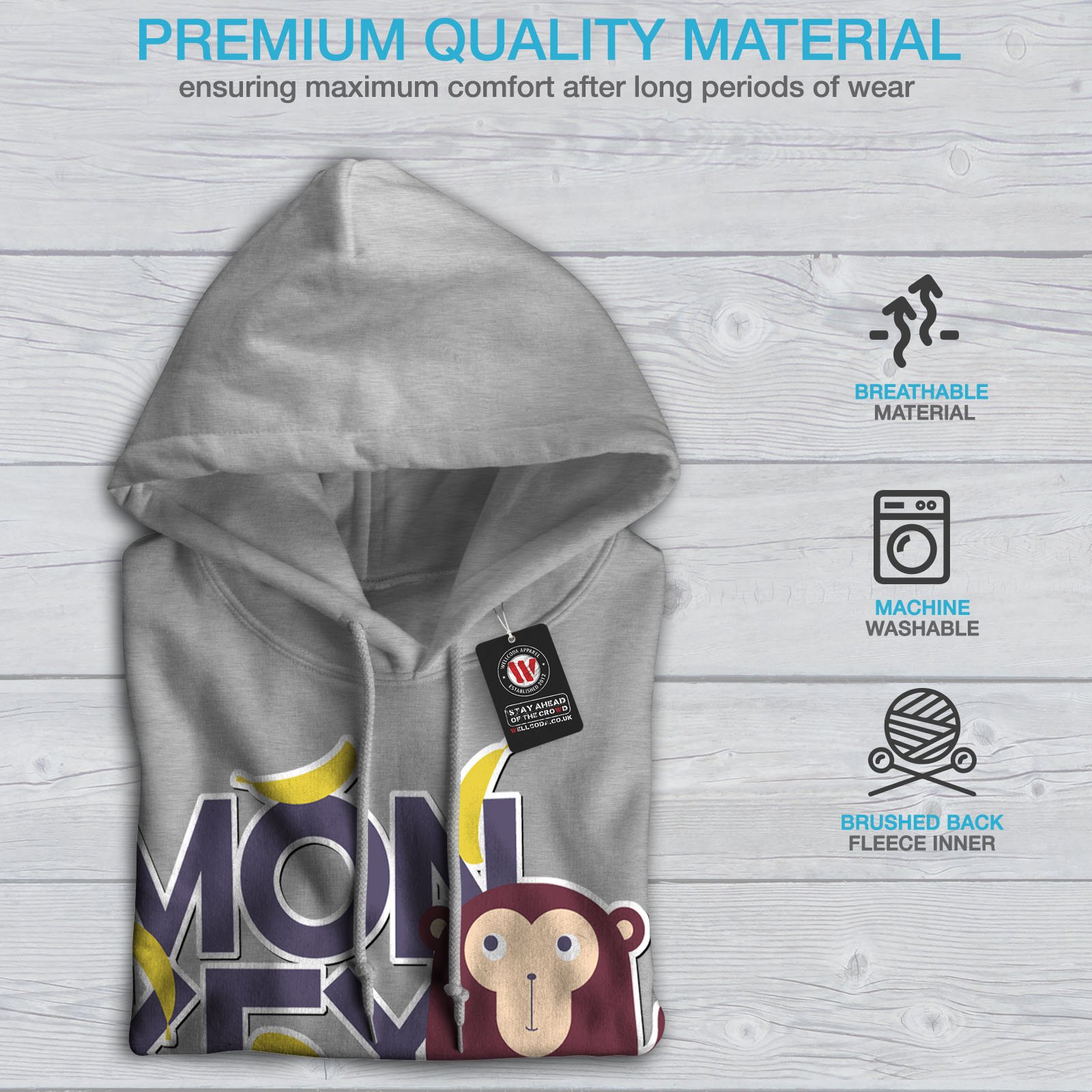 Funny Monkey Business Men's Hoodie - Go Hooded Sweatshirt for Casual Wear | Perfect for Gifts, Parties & Everyday Comfort