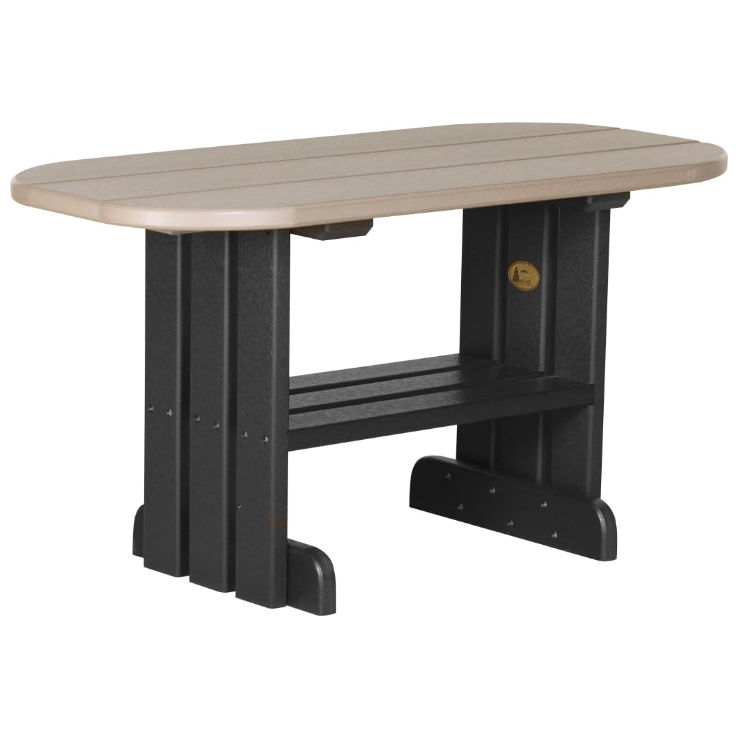 Furniture Barn USA Poly Lumber Coffee Table - Weatherwood & Black Finish - Outdoor & Indoor Use - Perfect for Patio, Deck, or Living Room